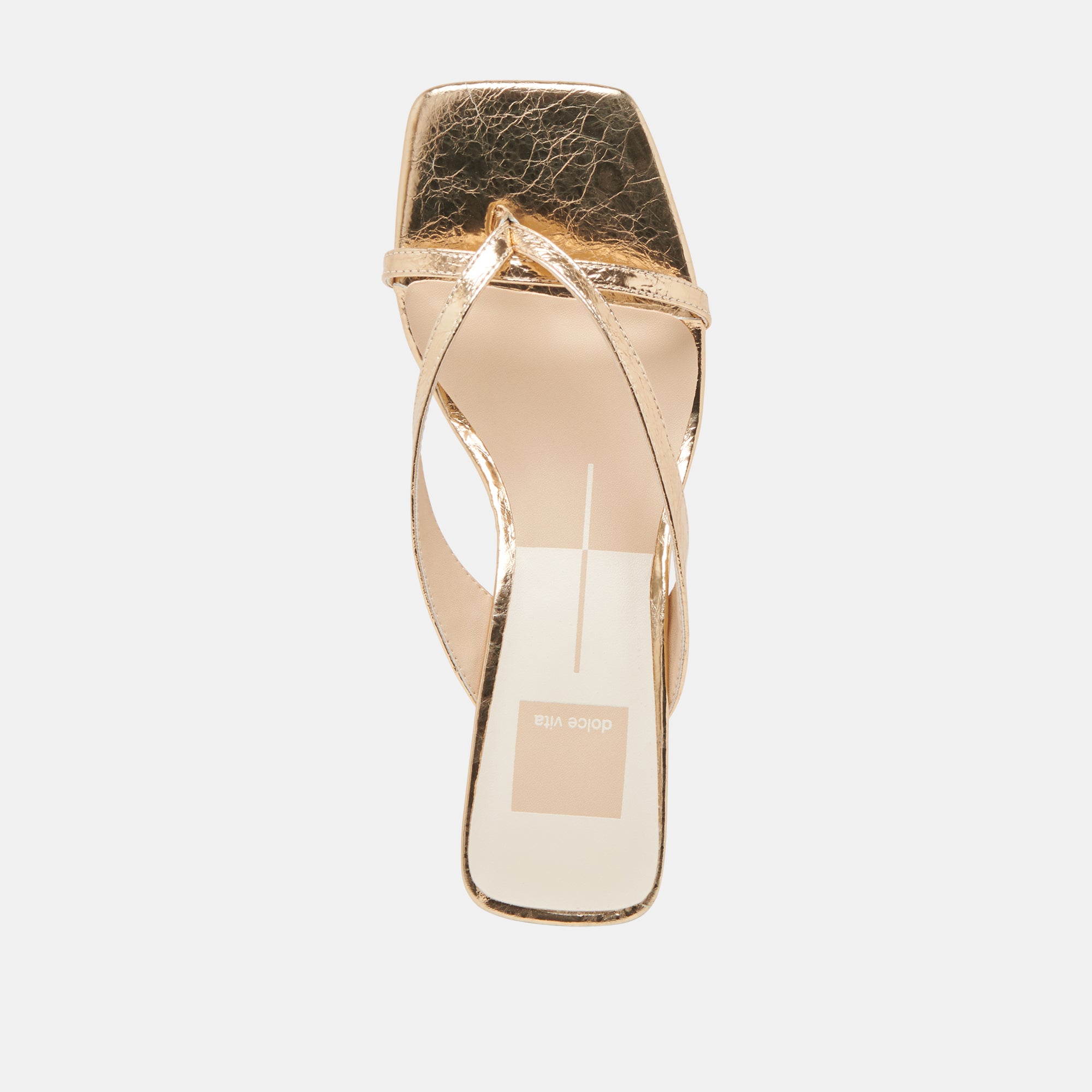 BREVEL Women's Gold Distressed Leather Heels - Stylish High Heels for Parties, Weddings & Evening Events