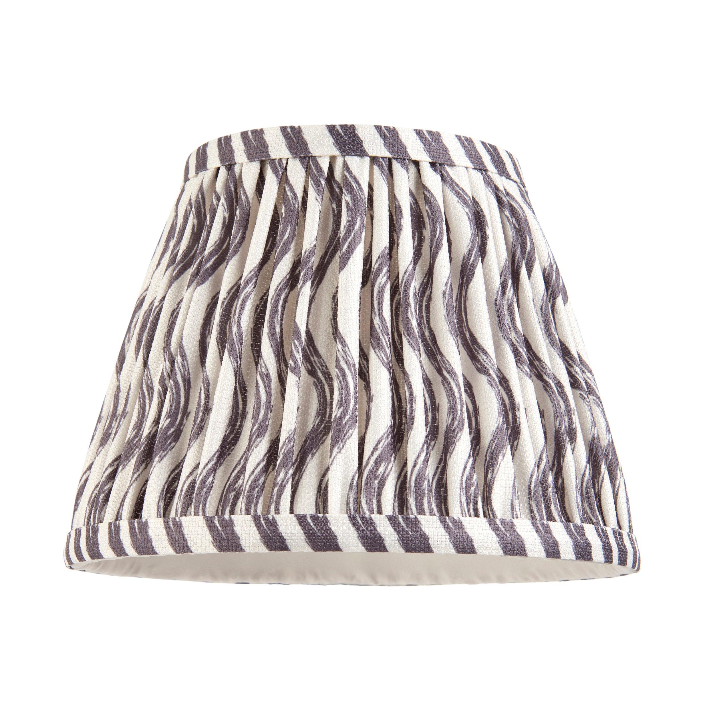 Bibury Blue Table Lamp with 20cm Pearl Grey Ripple Shade - Perfect for Bedroom, Living Room, and Office Lighting Decor
