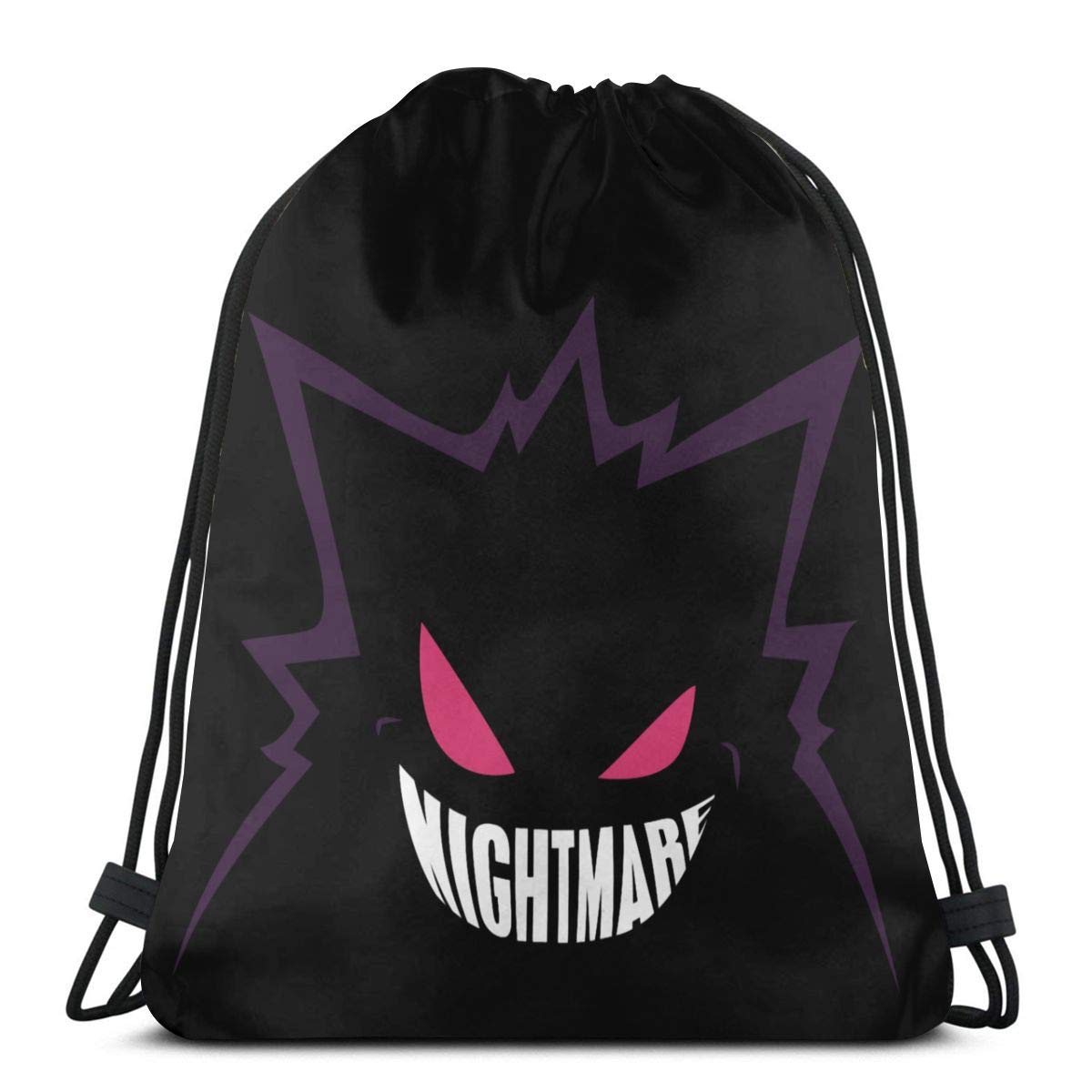 Premium Drawstring Backpack - Sport Gym Sack, Party Favor & Gift Bags for Storage, Goodie Bags - Gengar Nightmare Design - Perfect for Gym, Travel, School & Cosplay Events