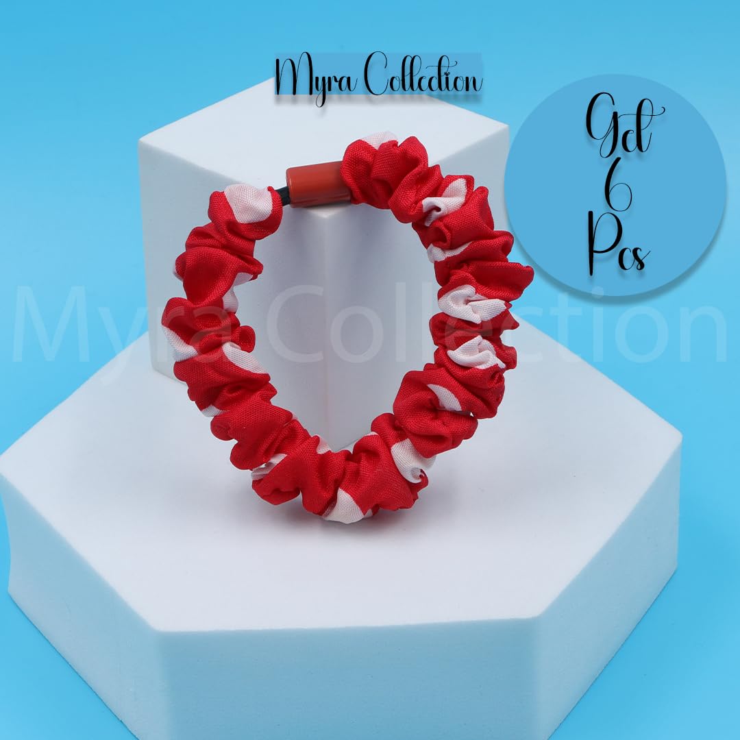 Myra Collection 6-Piece Colorful Cute Elegant Printed Hair Bands for Women & Girls - Perfect for School, Work, Parties & Everyday Styling