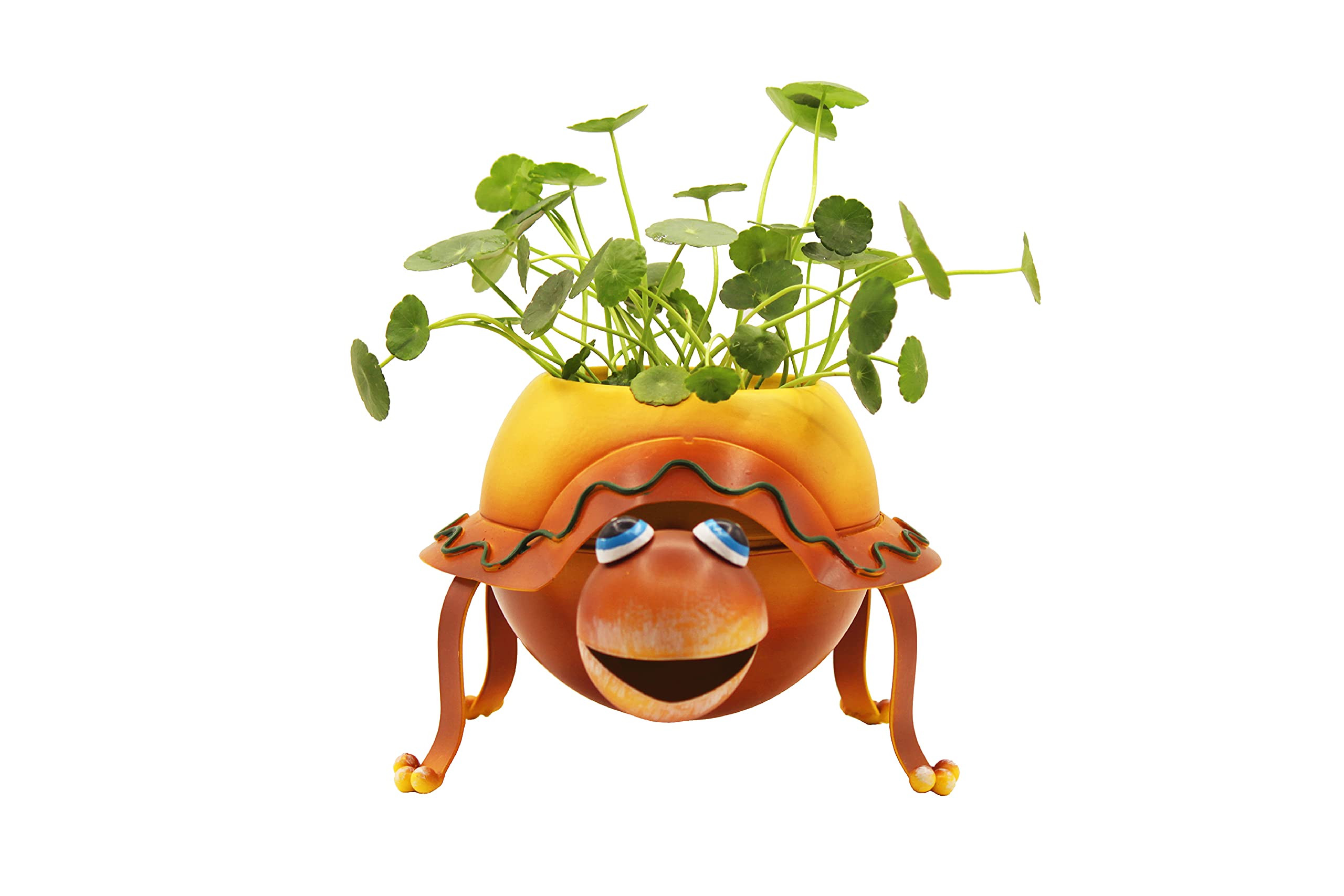 Metal Turtle Planter with Drainage Holes - Succulent & Herb Flower Pot for Indoor/Outdoor Gardening, Home Decor, Kitchen Windowsill - Perfect for Small Plants, Cacti, and Decorative Greenery