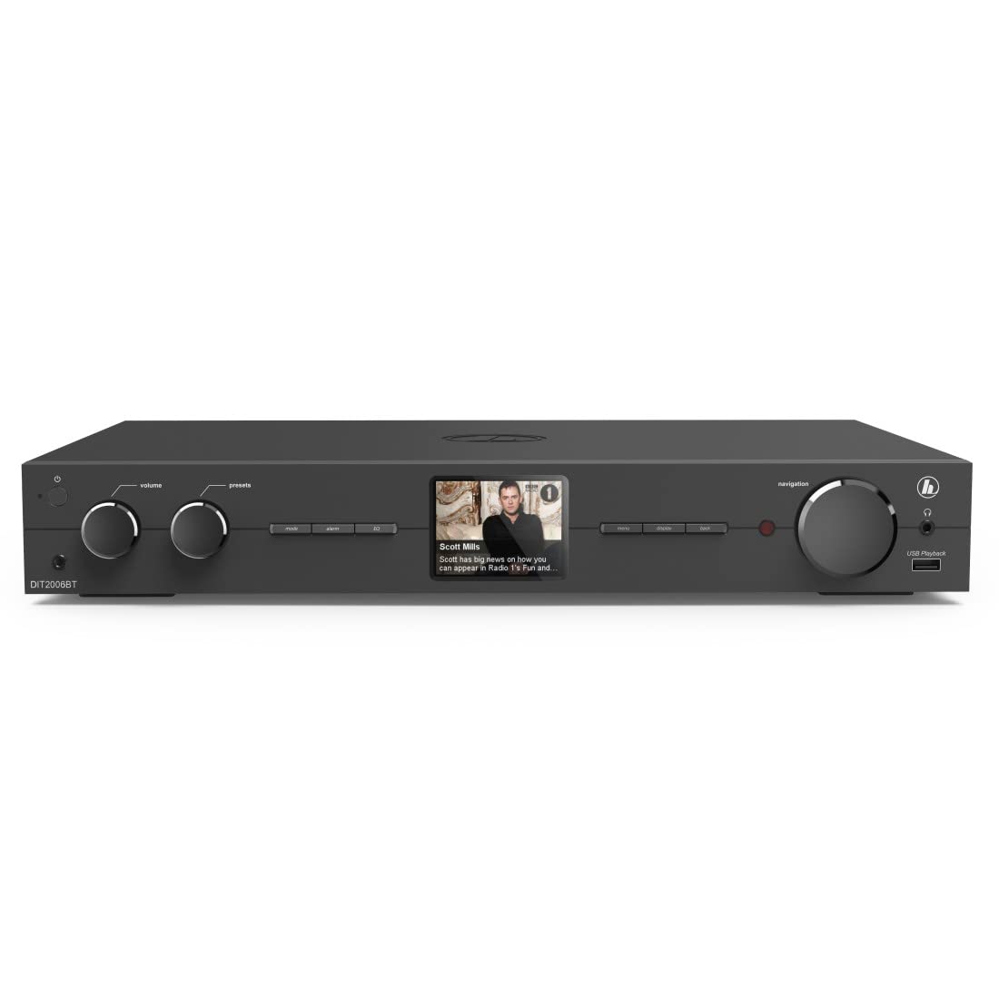 Hama DIT2006BT Hi-Fi Digital Radio with DAB/DAB+/FM, Bluetooth, WiFi, Spotify Connect & UNDOK App Control for Smartphone/Tablet - USB/AUX Input, Alarm Clock (Black) - Perfect for Home, Office & Music Streaming