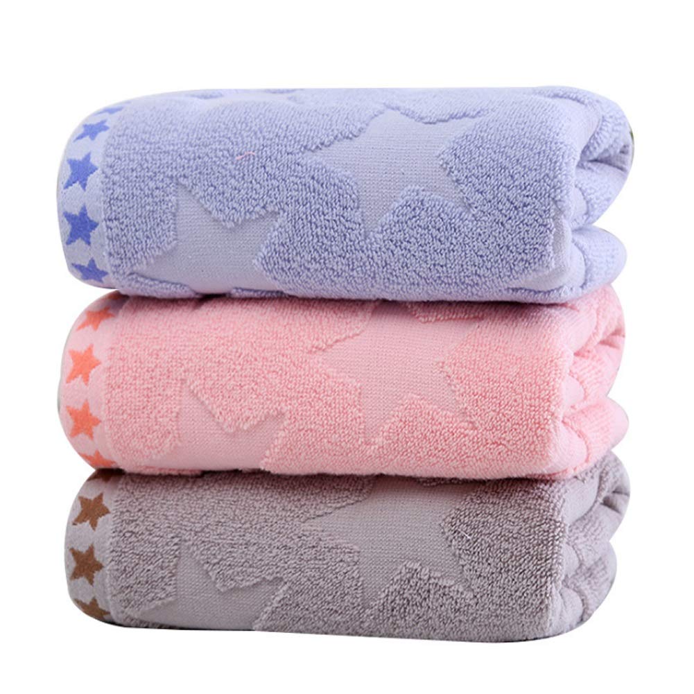 HMQCI 3-Pack Star Pattern Jacquard Hand Towels - Ultra Soft Bath Towels for Home, Kitchen & Spa | Pure Color Cotton Towel Set (3 Colors, 3-Pack) | Perfect for Bathroom, Guest Room & Luxury Hotel Decor