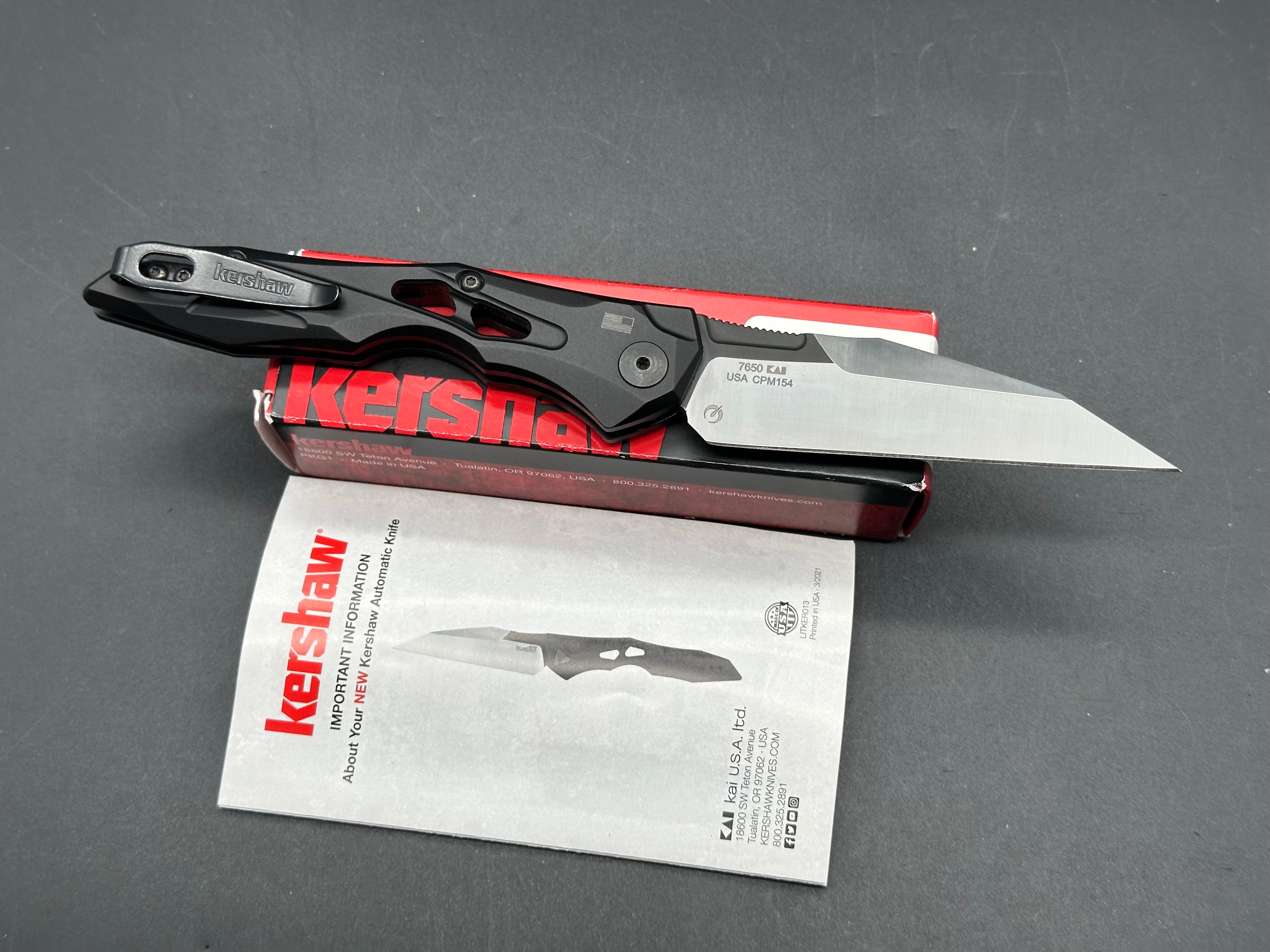 Kershaw Launch 13 Automatic Knife - Black Two-Tone 3.5