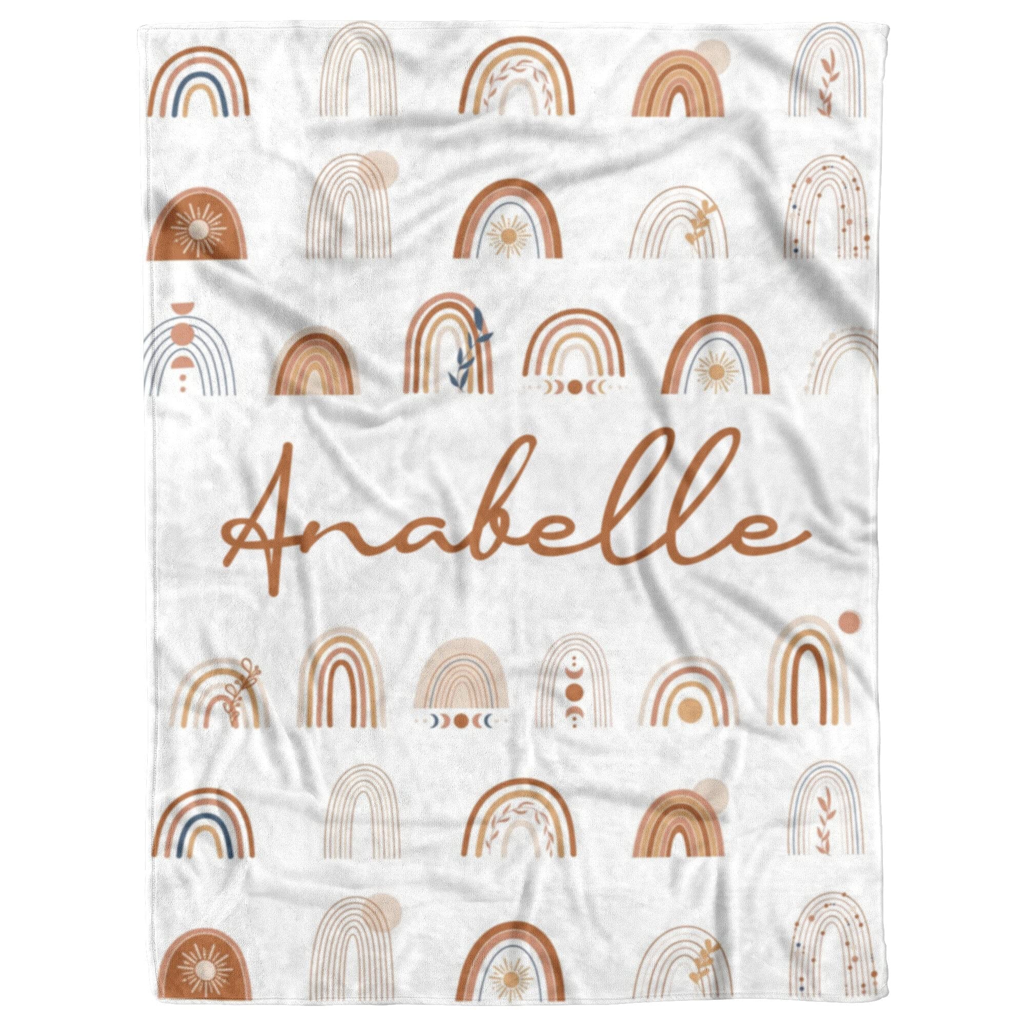 Custom Personalized Baby Blanket for Girls with Name - Soft & Cozy Rainbow HA97 Design - Perfect for Newborn Gifts, Nursery Decor, and Special Occasions