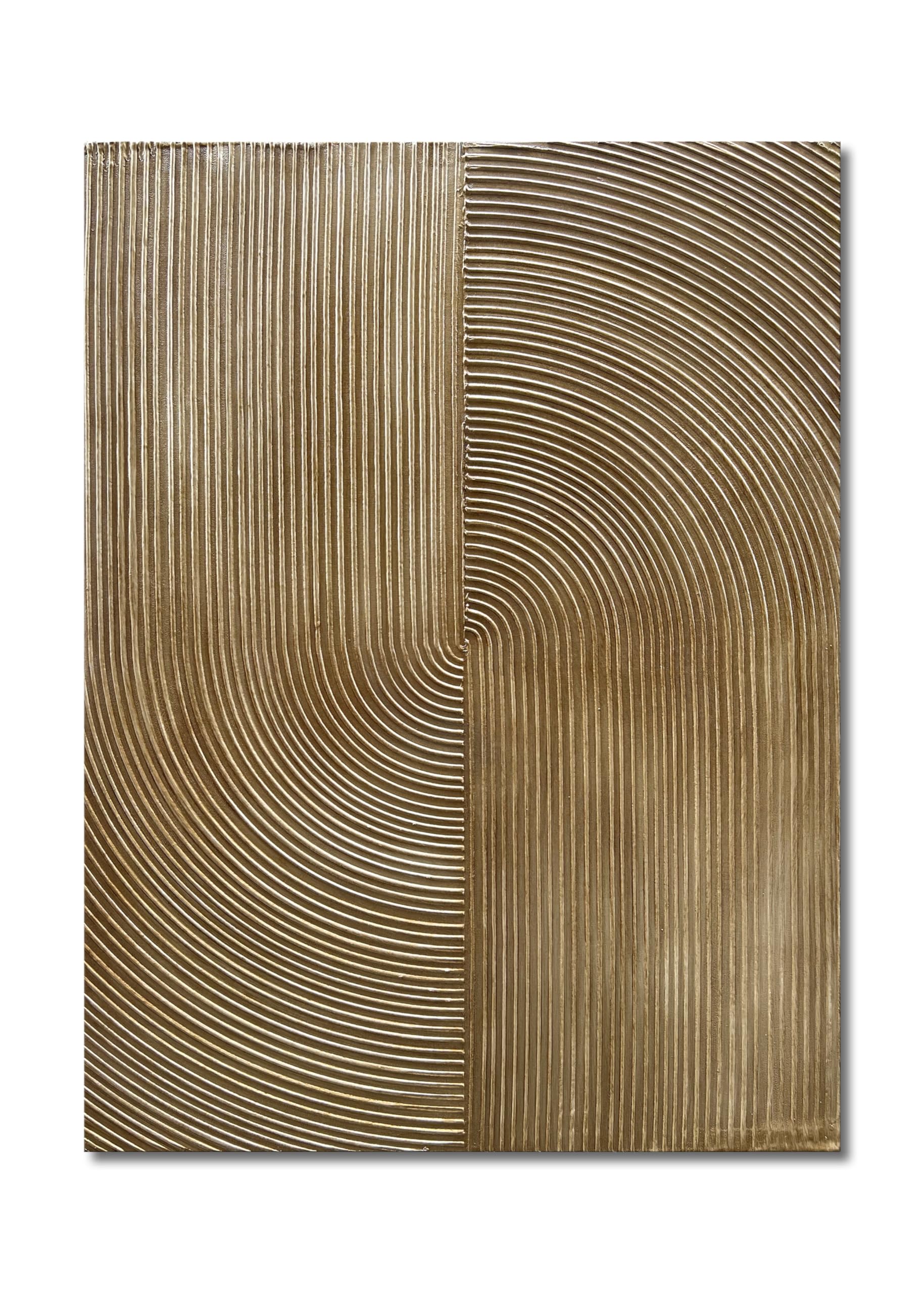 NANKAI 40x28 Inch Contemporary Minimalist Gold Texture Abstract Oil Painting - Modern Wall Art for Home, Office & Living Room Decor