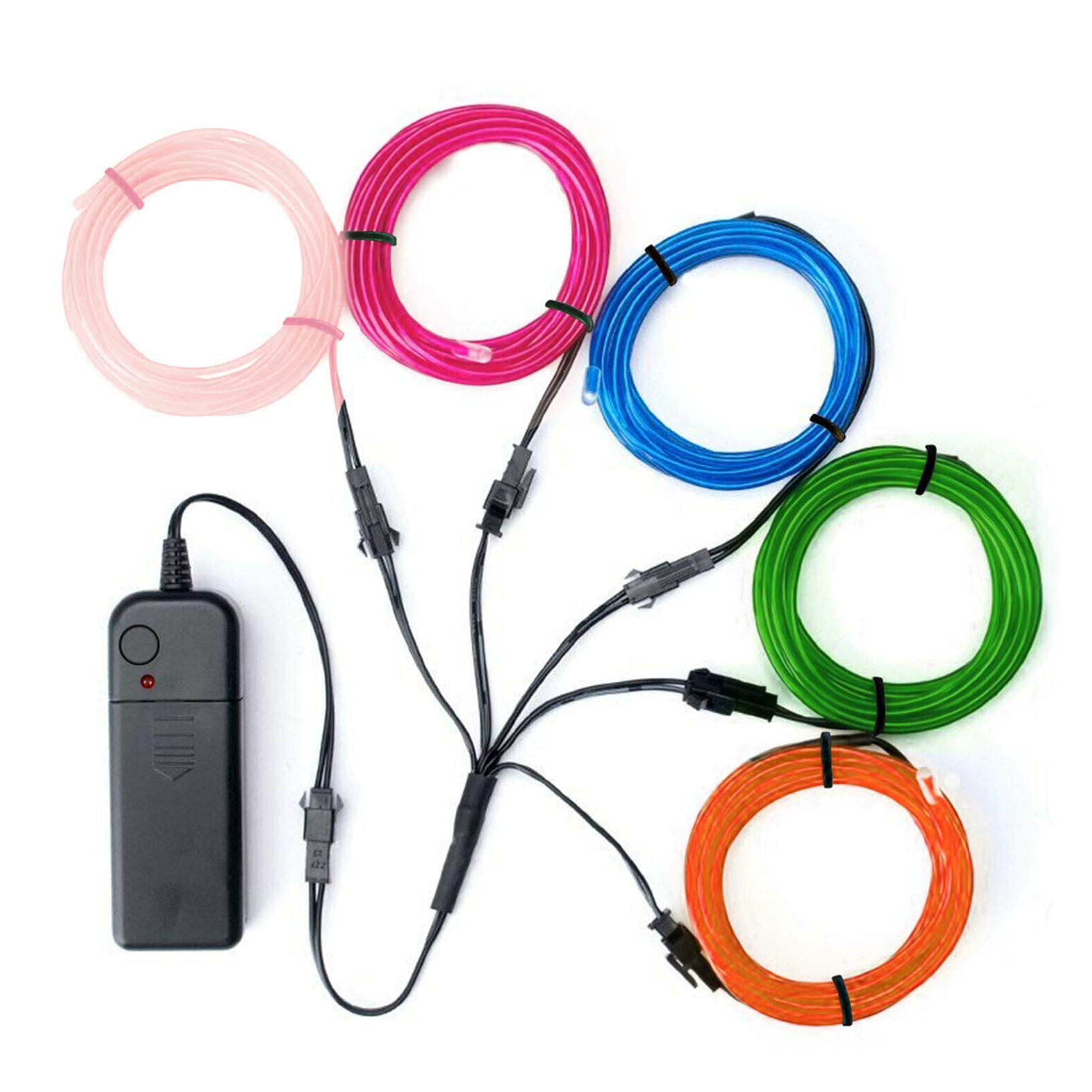 LED Atmosphere Glow EL Wire Neon String Strip Lights Rope Tube Lamp with Controller - Perfect for Bedroom Decor, Party Lighting, and Outdoor Events