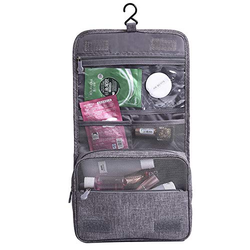 Waterproof Hanging Travel Toiletry Bag for Men & Women - Cation Cosmetic Organizer with Multiple Pockets, Portable Bathroom Storage Wash Bag (Gray) - Perfect for Camping, Gym, Business Trips & Vacation Packing