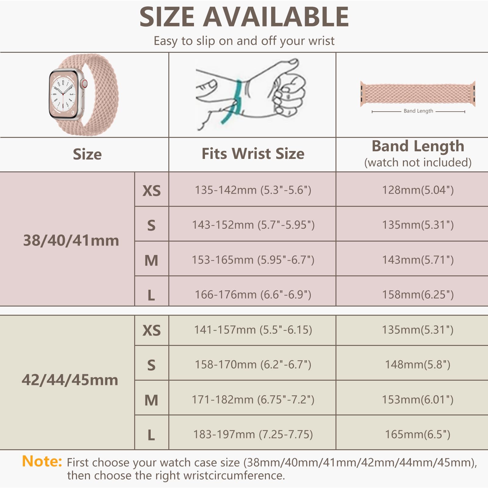 Braided Solo Loop Strap Compatible with Apple Watch 41mm 40mm 38mm - Adjustable Stretchy Elastic Sport Band for iWatch Series 9/8/7/6/5/4/3/2/1/SE/Ultra - Comfortable & Breathable for Women & Men - Perfect for Workouts, Running & Everyday Wear