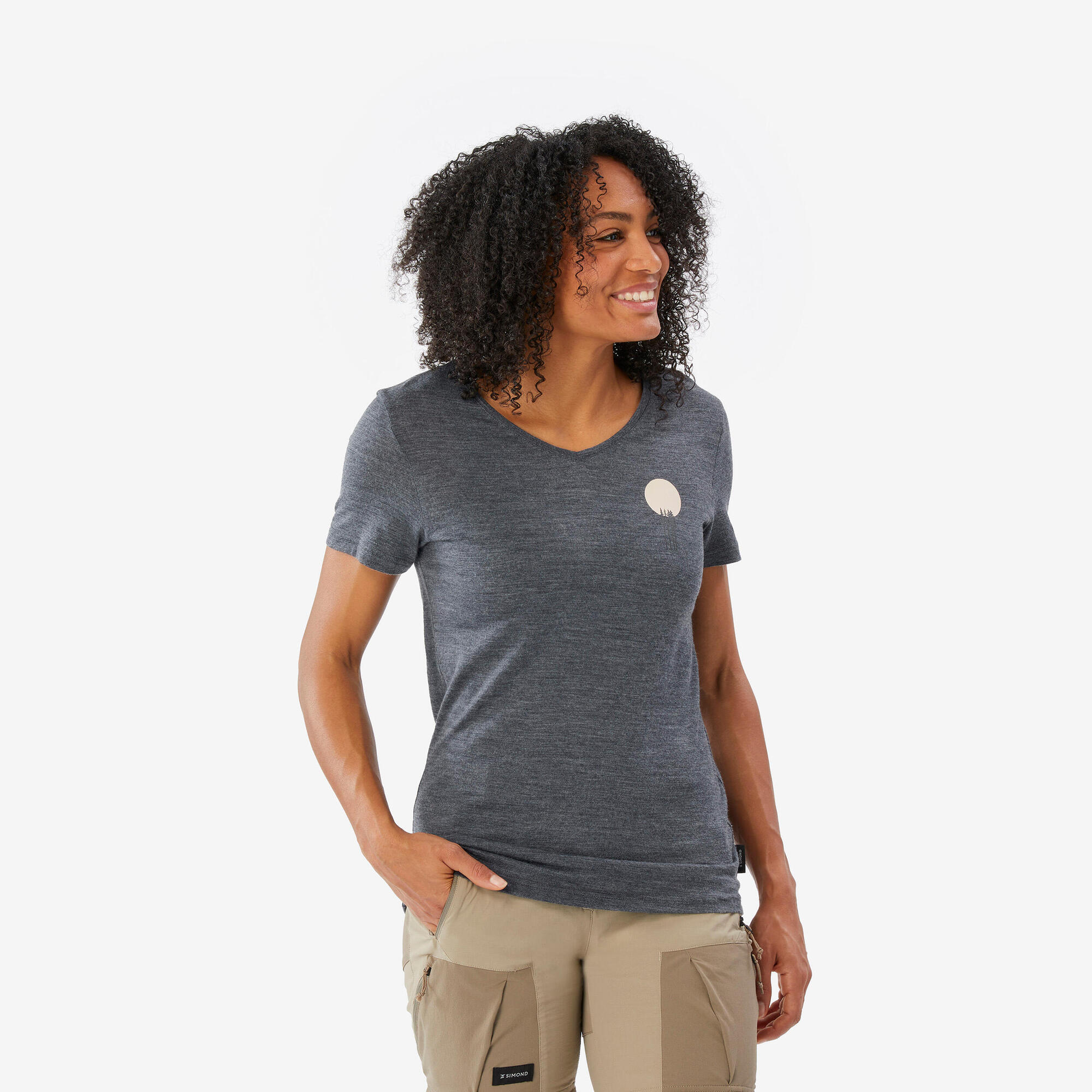 Simond Women's Travel 500 Merino Wool T-Shirt - Lightweight Breathable Base Layer for Hiking, Camping & Outdoor Adventures