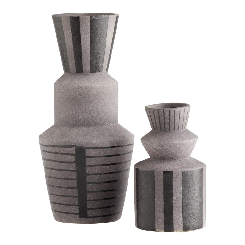 Cyan Design 11480 Erebus Vase - Small Grey Ceramic Vase for Home Decor, Wedding Centerpiece, and Tabletop Display