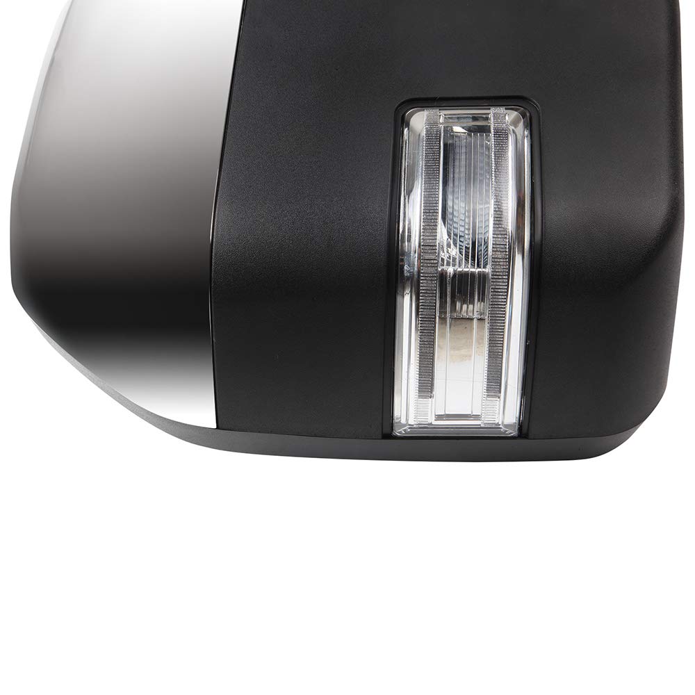 2015-2017 Ford F150 Power Adjustable Heated Towing Mirrors with Turn Signal & Puddle Light - Chrome Housing & Conversion Plug Kit (Pair) - Perfect for Enhanced Visibility & Safety While Towing or Night Driving