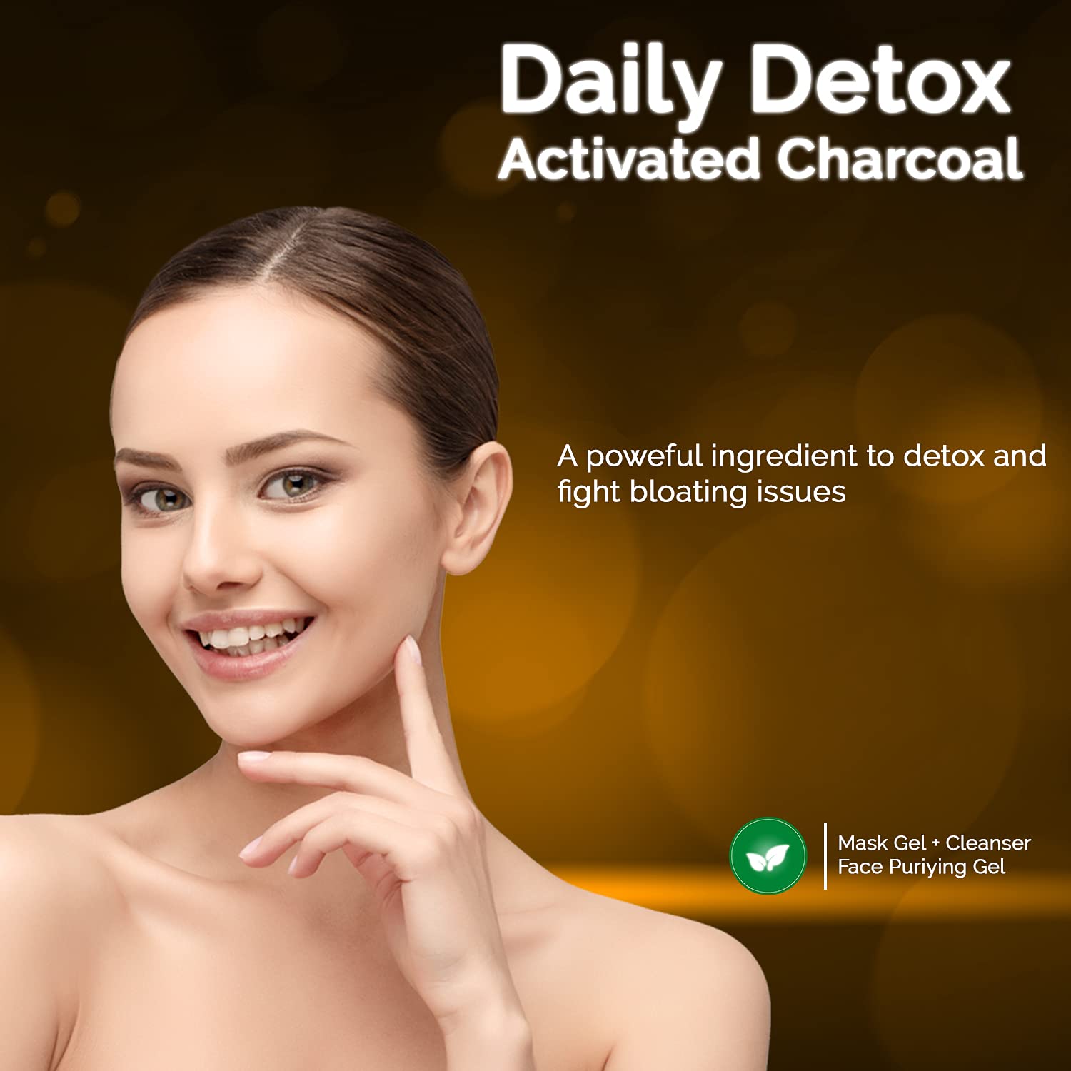 KAZIMA 2-in-1 Activated Charcoal Face Mask & Cleanser - Detoxifying Gel with Tea Tree & Green Tea Extract for Deep Pore Cleansing, Skin Refresh & Softening, 50ml (Pack of 2) | Perfect for Daily Skincare Routine & Post-Workout Skin Detox