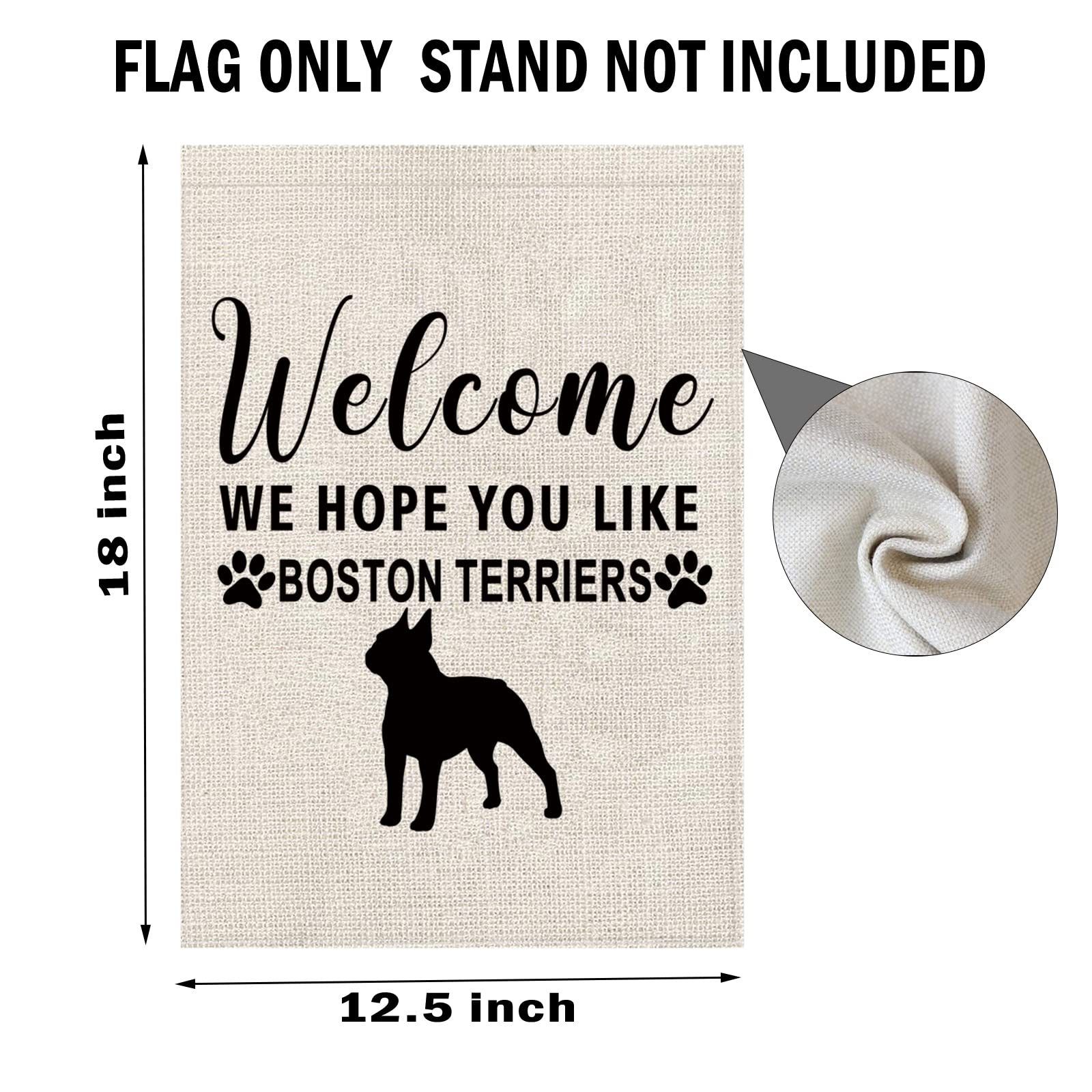 PWHAOO Boston Terriers Garden Flag - Welcome & Decorative Banner for Dog Lovers - Perfect for Outdoor Yard, Lawn, and Patio Decor - Ideal for Boston Terrier Fans & Pet-Themed Garden Parties