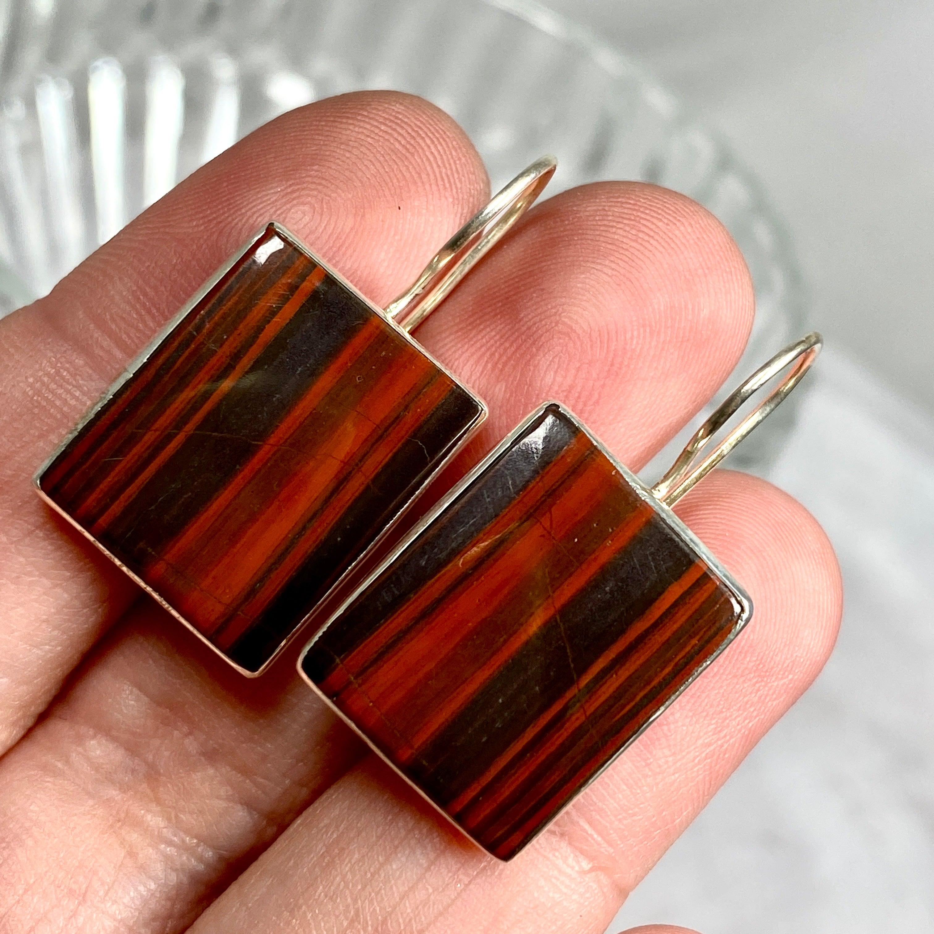 Red Jasper Rectangular Fixed Hook Earrings for Women – Natural Stone Jewelry Gift for Birthday, Anniversary & Special Occasions – Elegant Dangle Earrings for Party, Wedding & Everyday Wear KEGJ1160