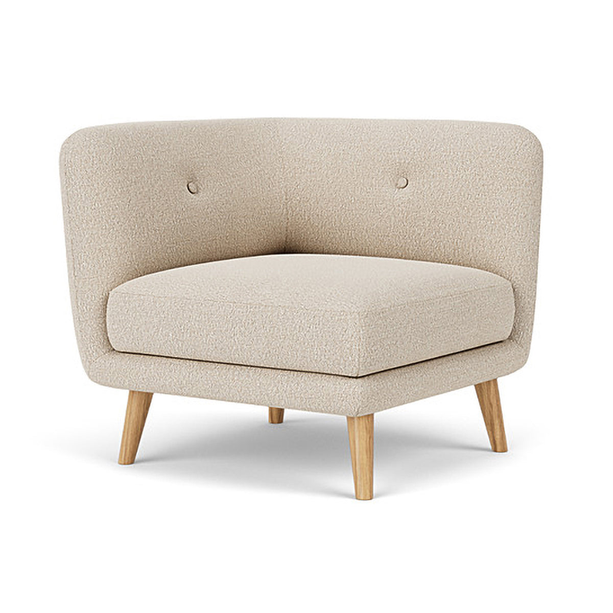 Alfred Boucle Right 1 Seater Modular Sofa - Modern Accent Chair for Living Room, Bedroom & Office - Compact Single Seater Couch with Removable Cushions