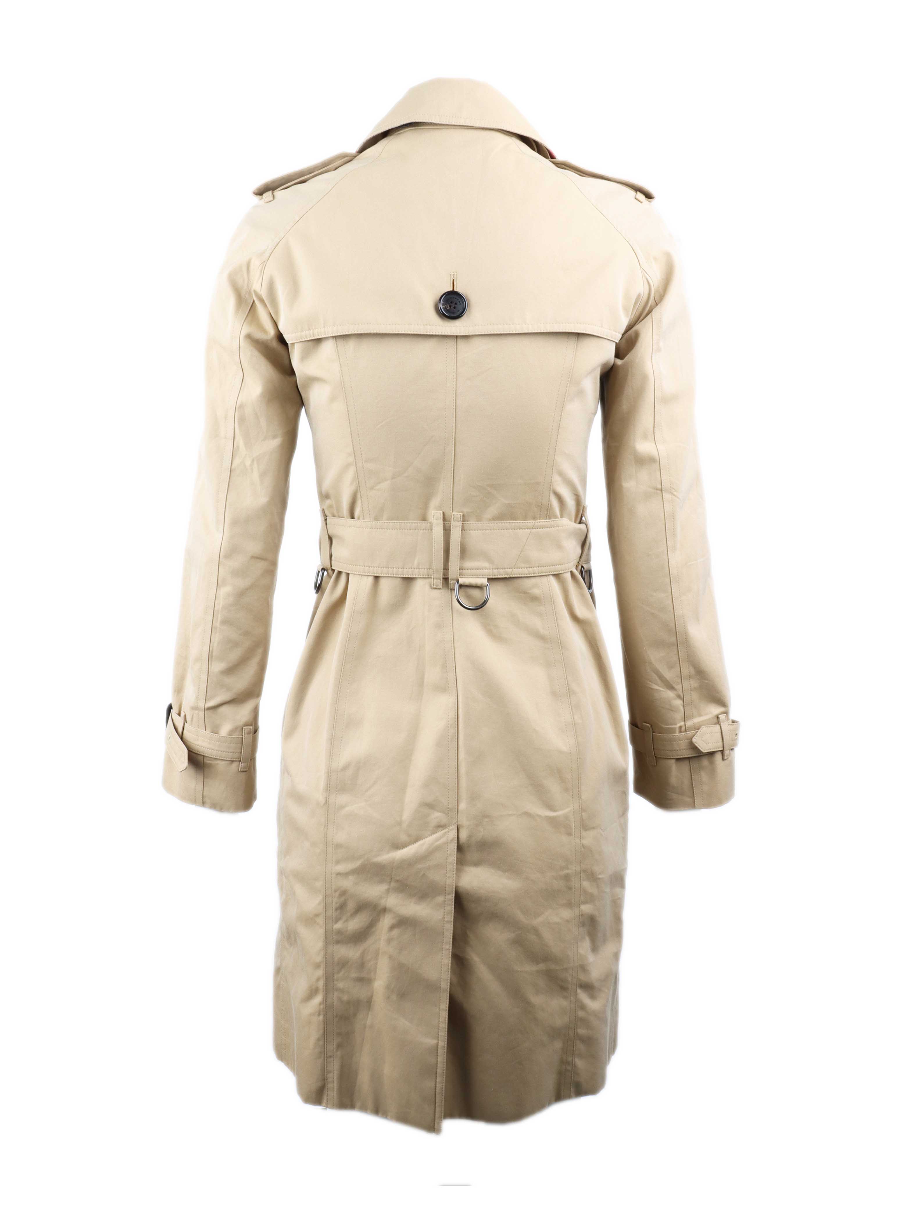 Burberry Beige Mid-Length Chelsea Trench Coat for Women | Classic Waterproof Raincoat | Perfect for Work, Travel & Fall Fashion