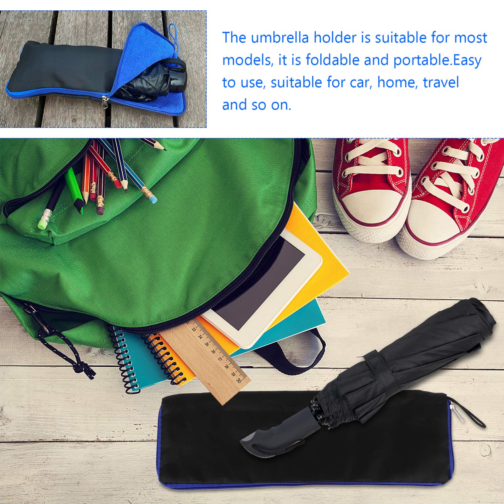 BESPORTBLE Waterproof Umbrella Storage Pouch - 35cm Portable Travel Umbrella Case for Wet Folding Umbrellas | Perfect for Commuting, Hiking & Outdoor Activities