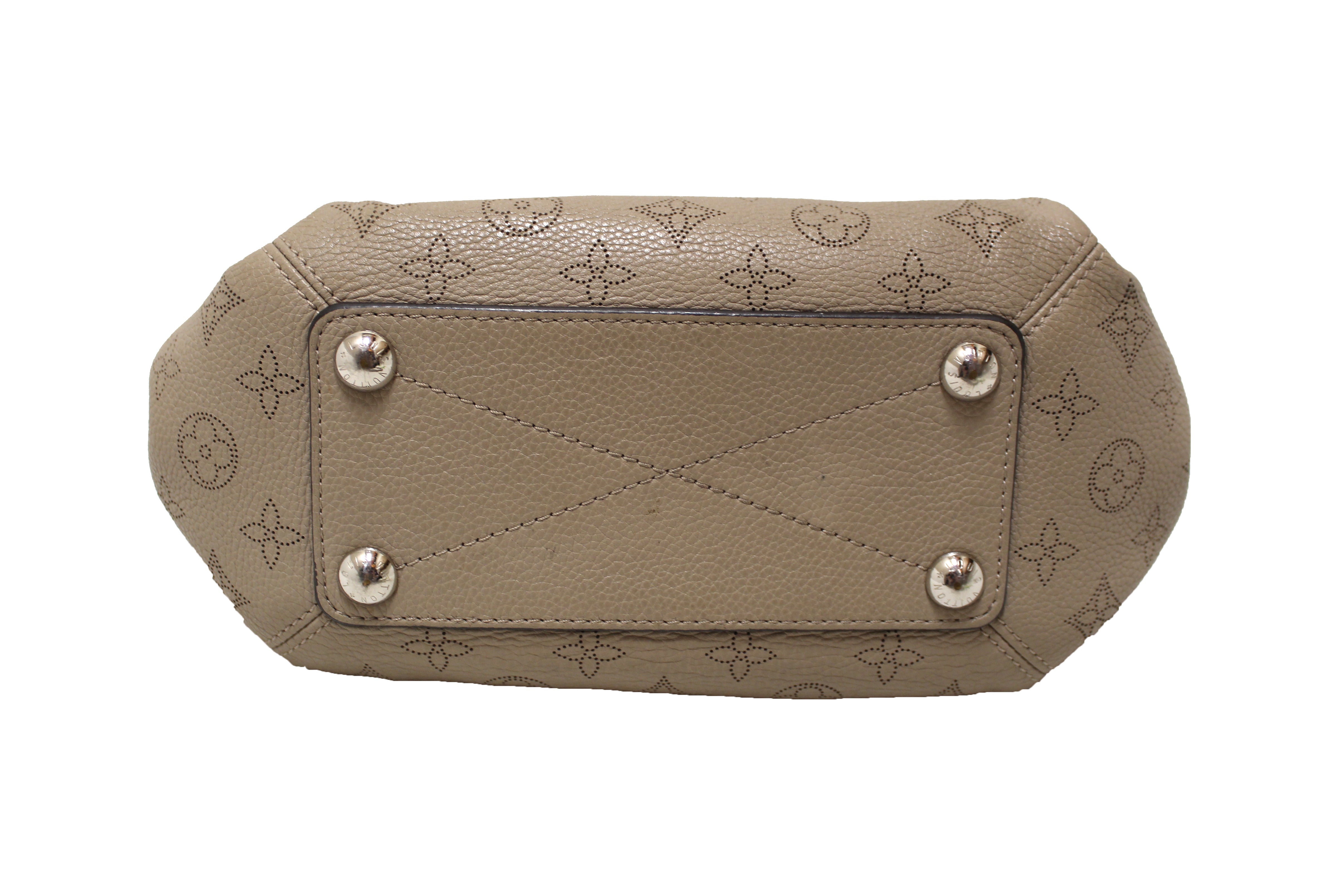 Authentic Louis Vuitton Grey Mahina Leather Babylone Chain BB Hobo Shoulder Bag - Luxury Crossbody Purse for Women, Perfect for Date Night & Evening Events