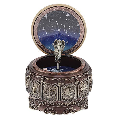 Simlug Wooden Vintage Music Box - 12 Constellations Rotating Goddess Musical Box with Twinkling Lights (Leo), Perfect Birthday Gift for Music Lovers & Zodiac Enthusiasts | Home Decor, Romantic Gift, Bedroom Ambiance