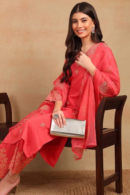 Elegant Pink Silk Blend Kurta Set for Women - Perfect for Diwali, Festivals & Special Occasions | Comfortable Ethnic Wear for Parties, Weddings & Cultural Events