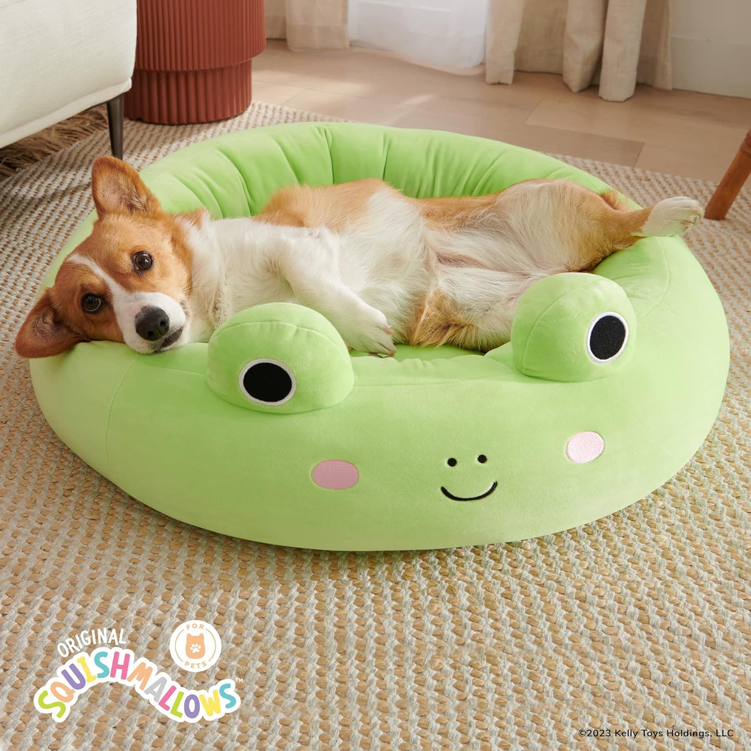 20-Inch Wendy Frog Squishmallows Pet Bed - Ultra Soft Plush Dog & Cat Bed for Small Pets | Cozy Sleeping Spot for Puppies, Kittens & Small Animals