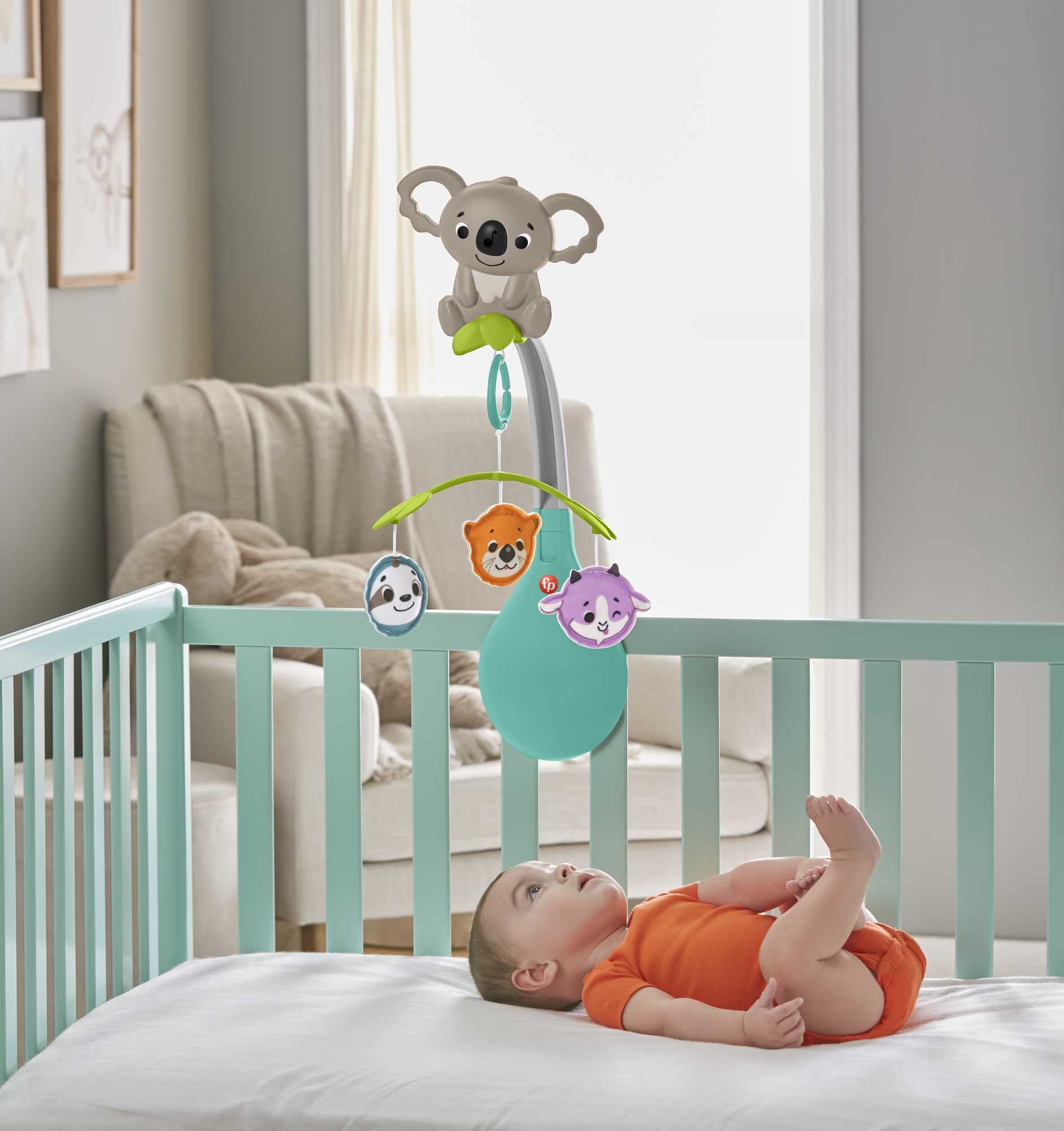 Fisher-Price 3-in-1 Soothe & Play Baby Crib Mobile with Music, Lights & Take-Along Toy for Newborns & Infants - Perfect for Nursery, Stroller & Travel Use