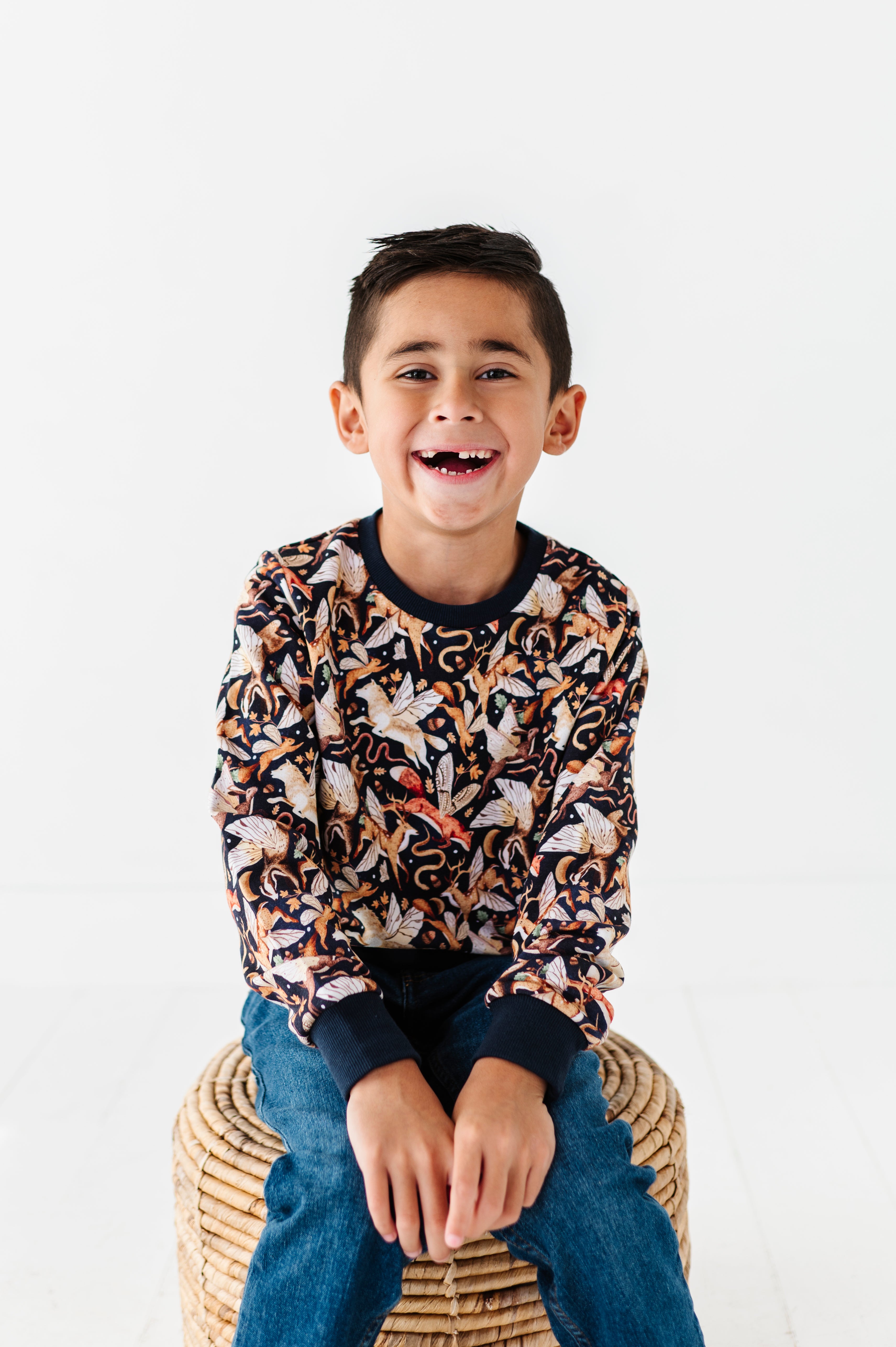 Folklore Flight Kids' Crewneck Sweatshirt | Soft Cotton Pullover for Boys & Girls | Cozy Casual Wear for School, Playdates & Family Outings