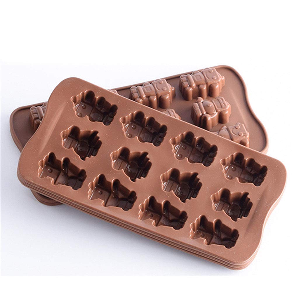 Non-Stick Silicone Chocolate Gummy Molds - 2PC Robot Shaped Candy & Soap Molds for Baking, Ice Cubes, Jelly, Hard Candies - Perfect for DIY Desserts, Party Treats & Kids' Cooking Activities