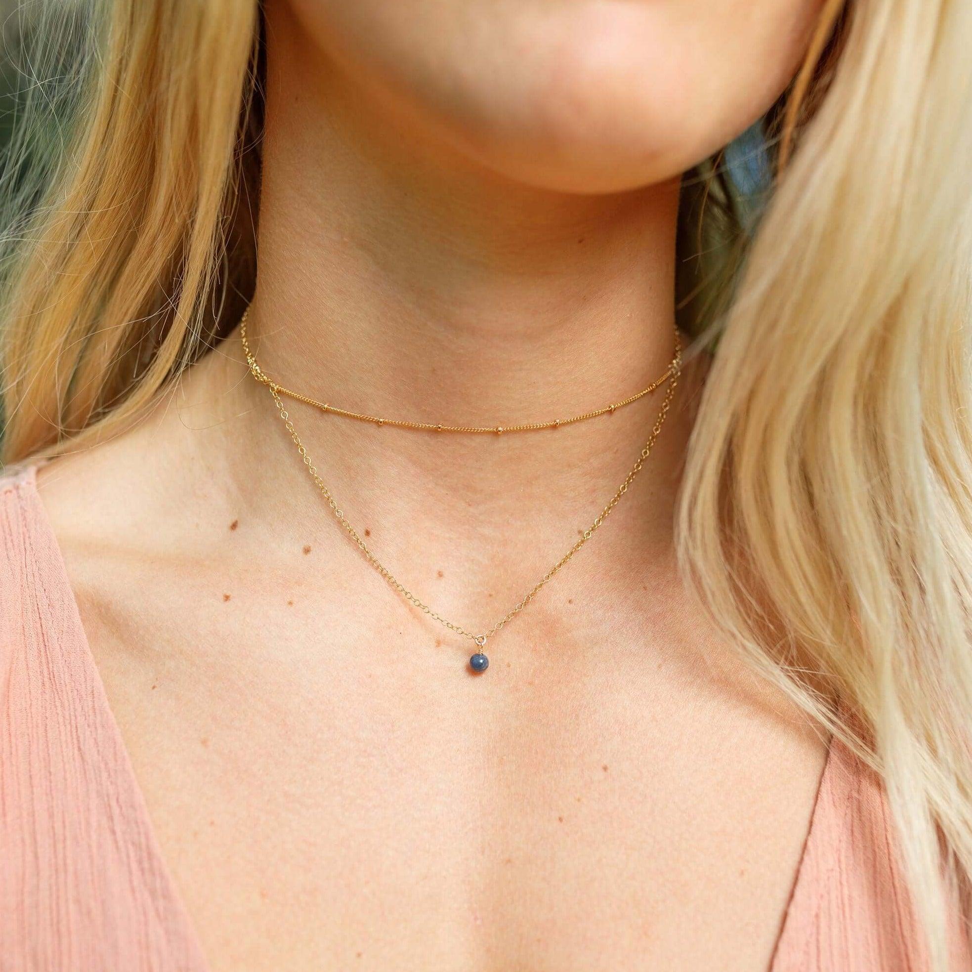 Elegant Sapphire Gemstone Layered Choker Necklace | Blue Crystal Jewelry for Women | Perfect for Parties, Weddings & Date Nights