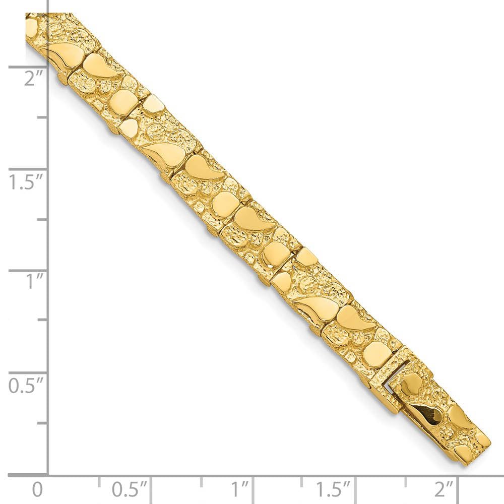 14k Yellow Gold Nugget Bracelet - 7mm Black Bow for Gifts & Parties