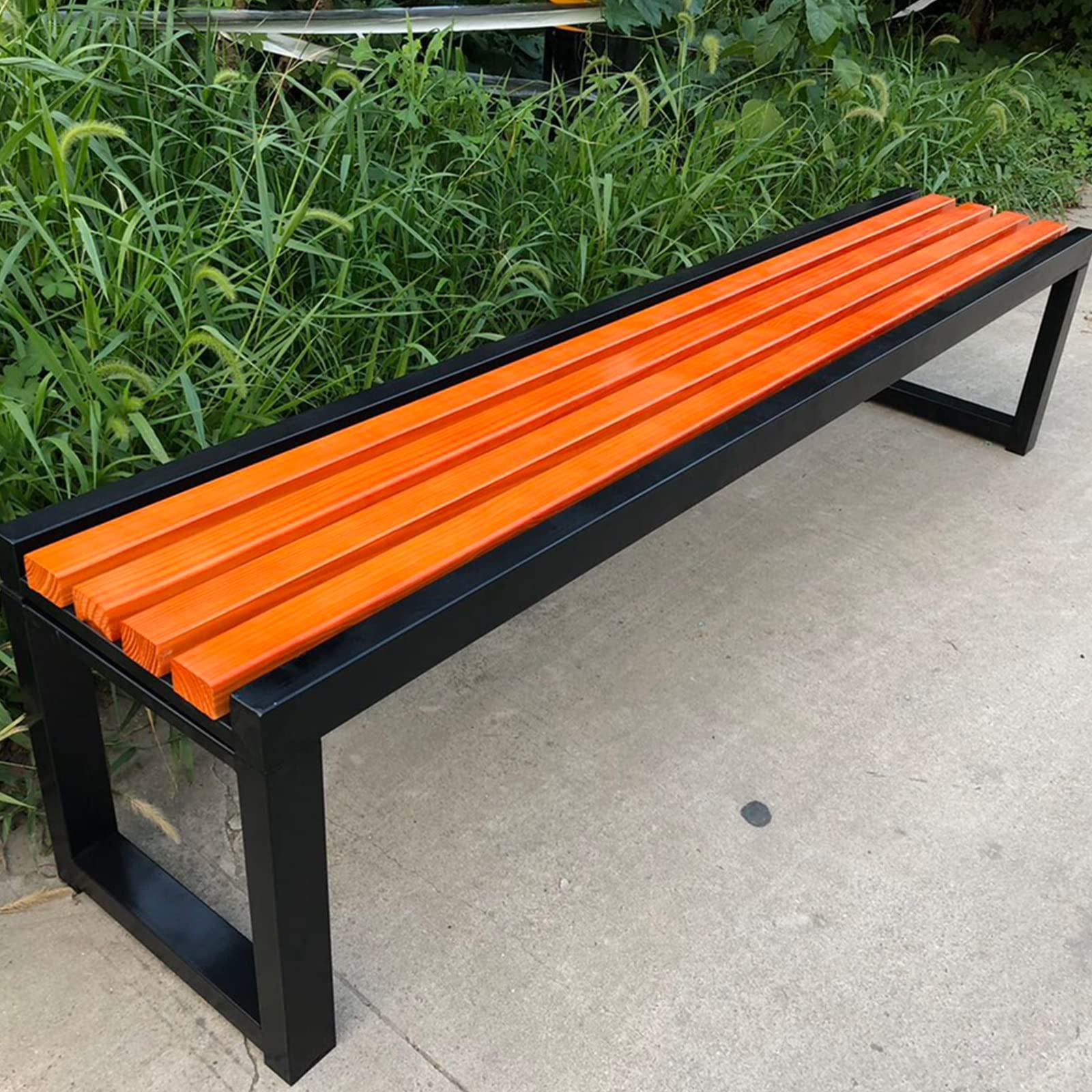 Weatherproof Outdoor Garden Bench - Durable Steel & Wood/Plastic Structure - Perfect for Backyard, Patio, Deck, Lawn & Poolside (180