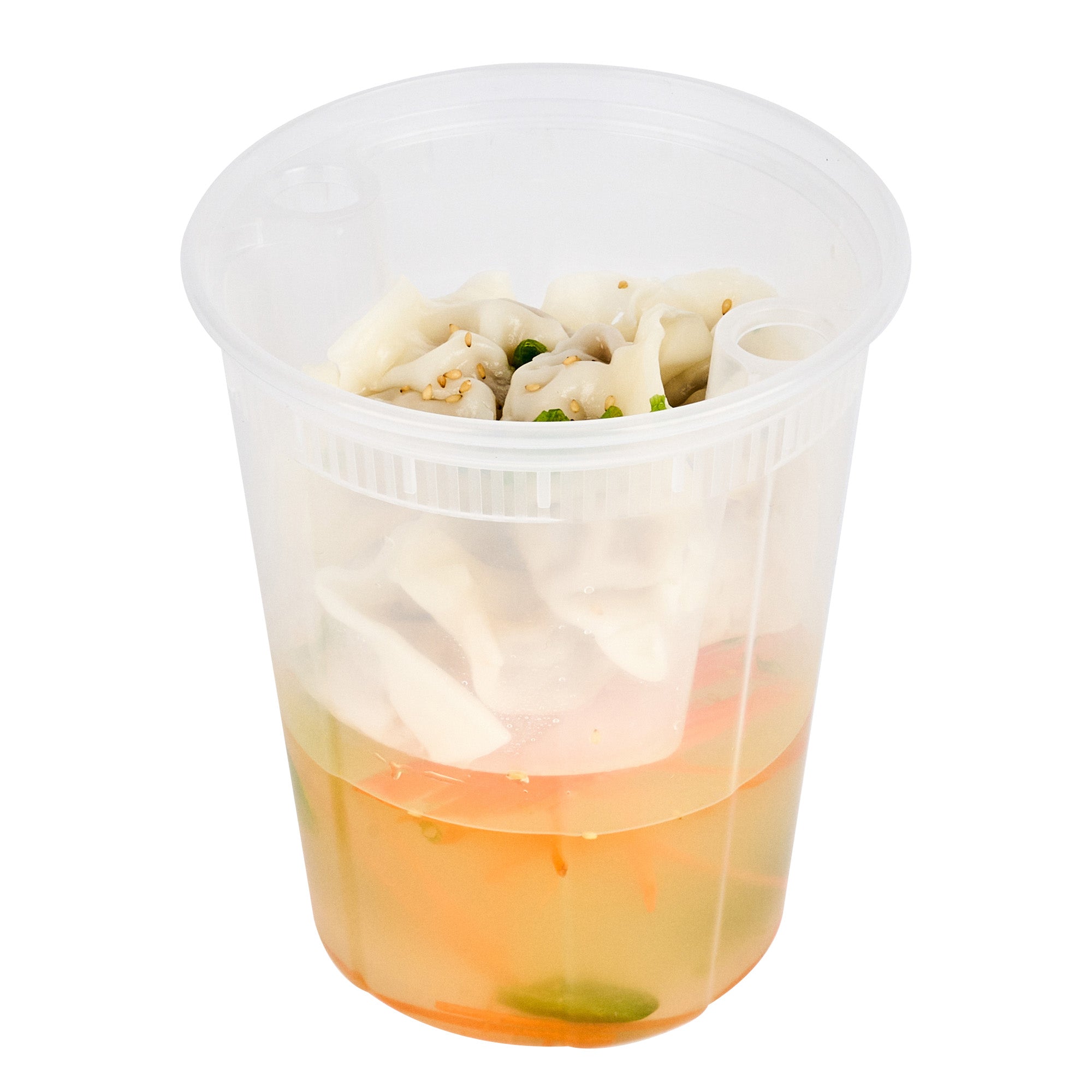 20 oz Clear Plastic Soup Container Insert - Fits 32/40/48 oz Bowls, Microwave Safe (50-Pack) - Perfect for Takeout, Meal Prep & Restaurant Use