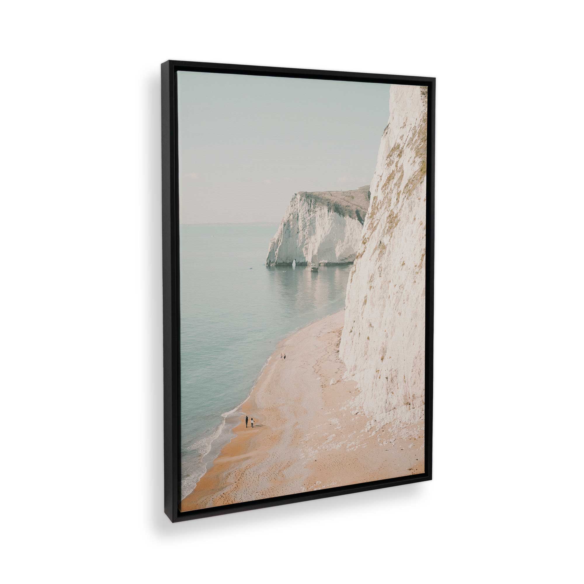 Coastal Cliffside Walk Canvas Wall Art Print - Stunning Beach Landscape Painting for Living Room, Bedroom & Office Decor