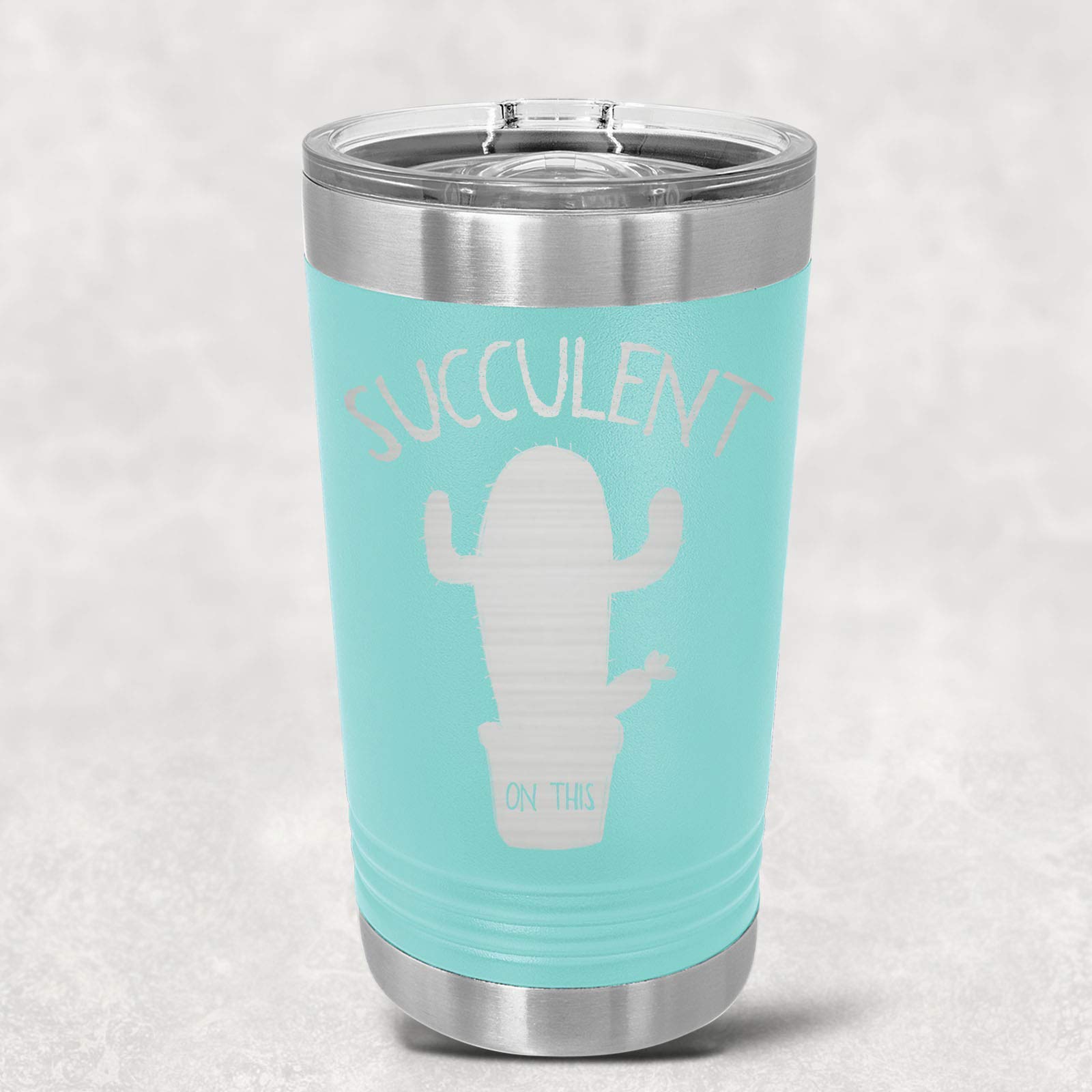 Succulent Design Stainless Steel Tumbler - 16oz/20oz/30oz - 16 Vibrant Colors - Insulated Travel Mug for Coffee, Tea & Cold Drinks - Perfect for Office, Gym & Outdoor Adventures