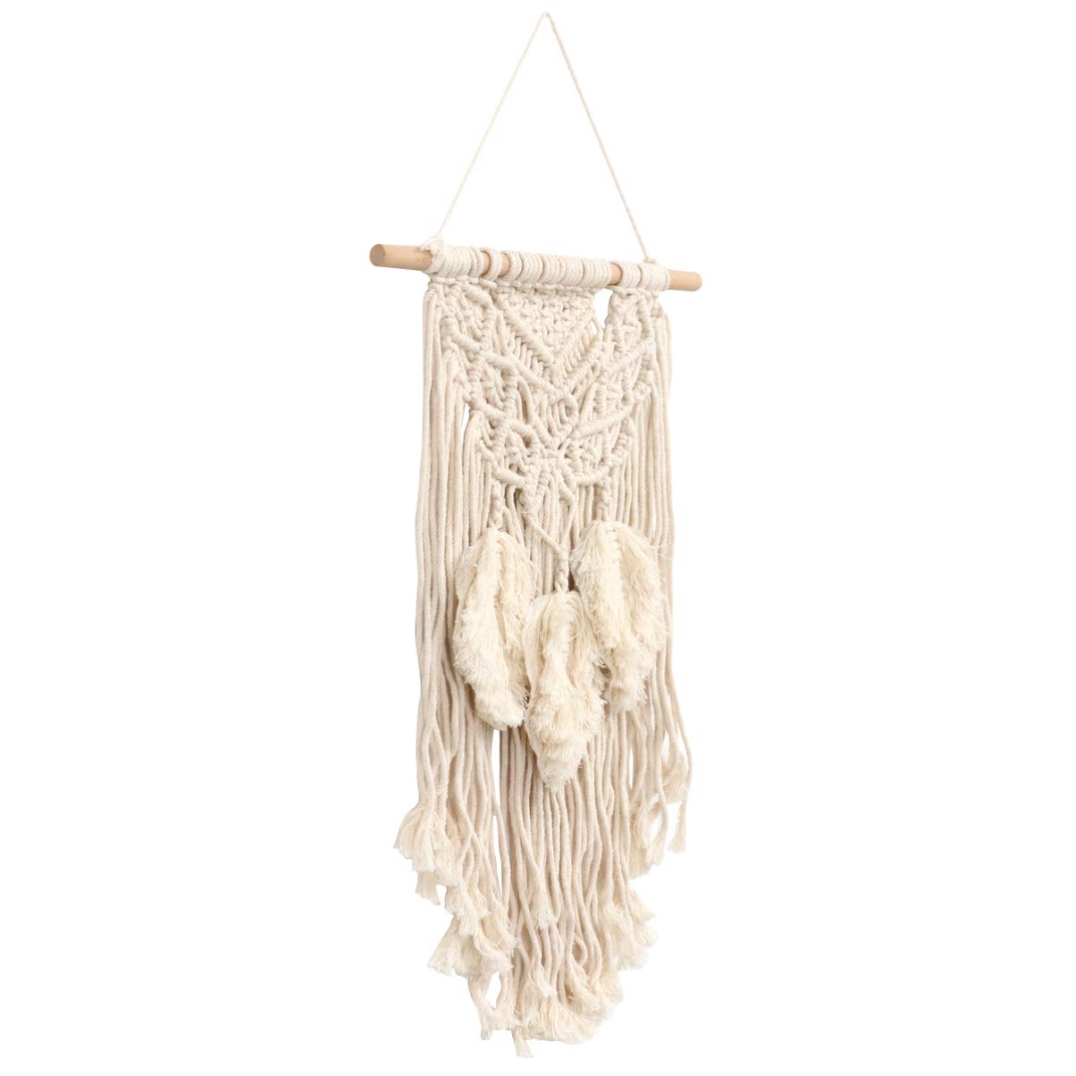 IMIKEYA Macrame Wall Hanging - Boho Tassel Tapestry Wall Art for Wedding Decor, Bedroom, Dorm & Living Room - Handmade Cotton Fiber Home Decor for Boho Chic, Rustic Weddings & Cozy Spaces