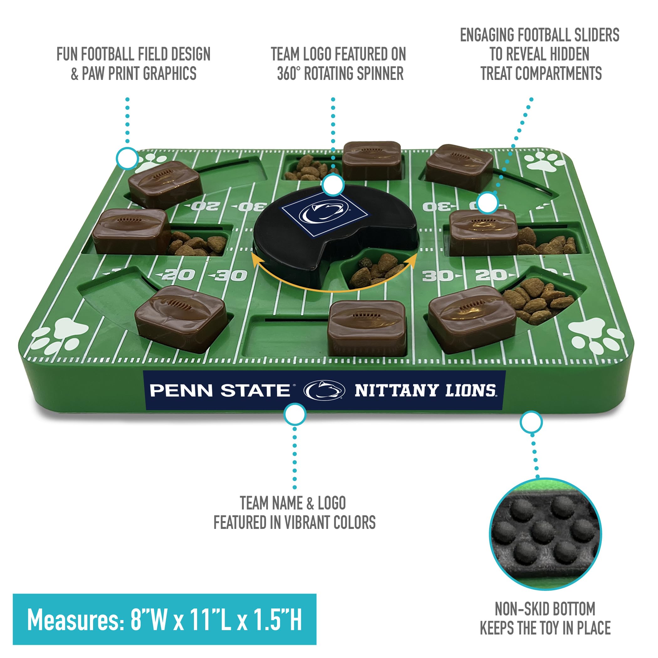 Pets First NCAA Penn State Nittany Lions Interactive Puzzle Dog Toy - Treat Dispensing Slow Feeder for Mental Stimulation - Perfect for Boredom Relief & Training (Great for Labs, Retrievers & Smart Breeds)
