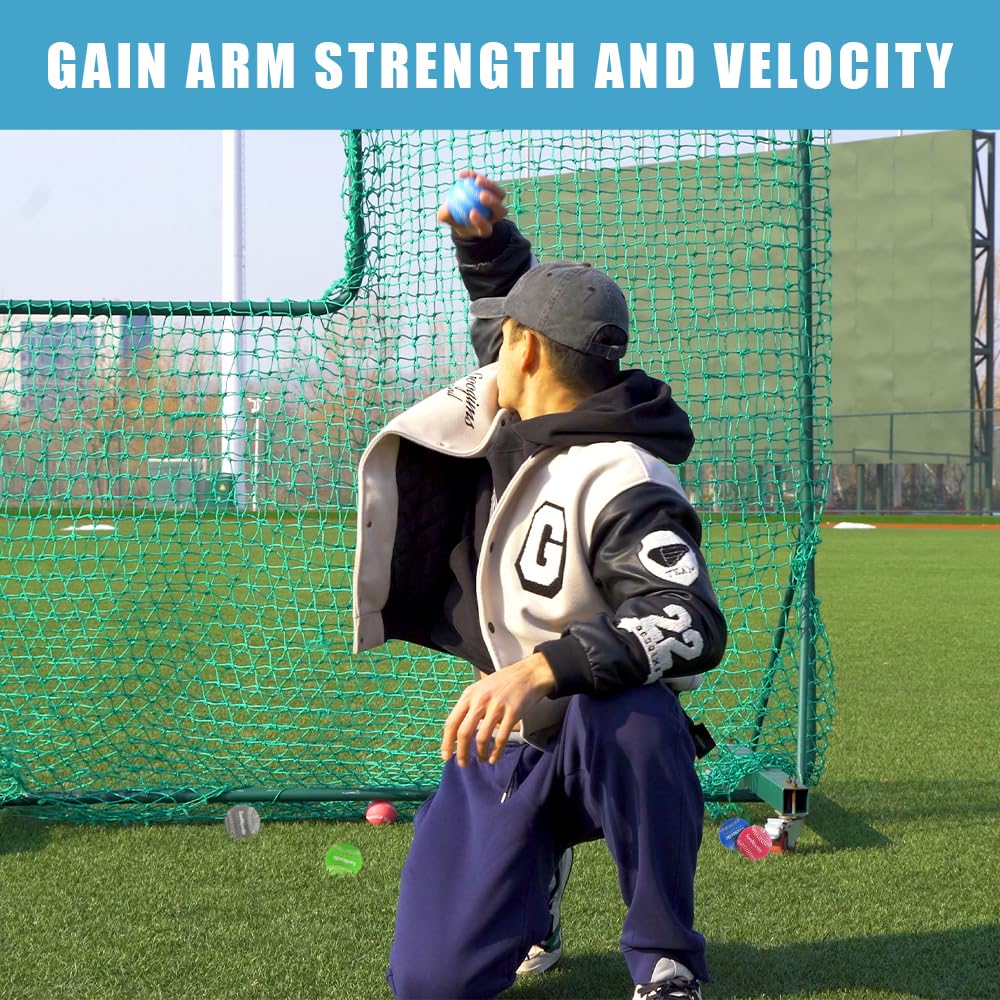 Premium Weighted Baseballs Set of 9 - Variable Weight Leather Baseballs for Pitching Training & Power Improvement | Baseball Bands Included | Suitable for All Skill Levels | Perfect for Baseball Practice, Pitching Drills & Strength Training