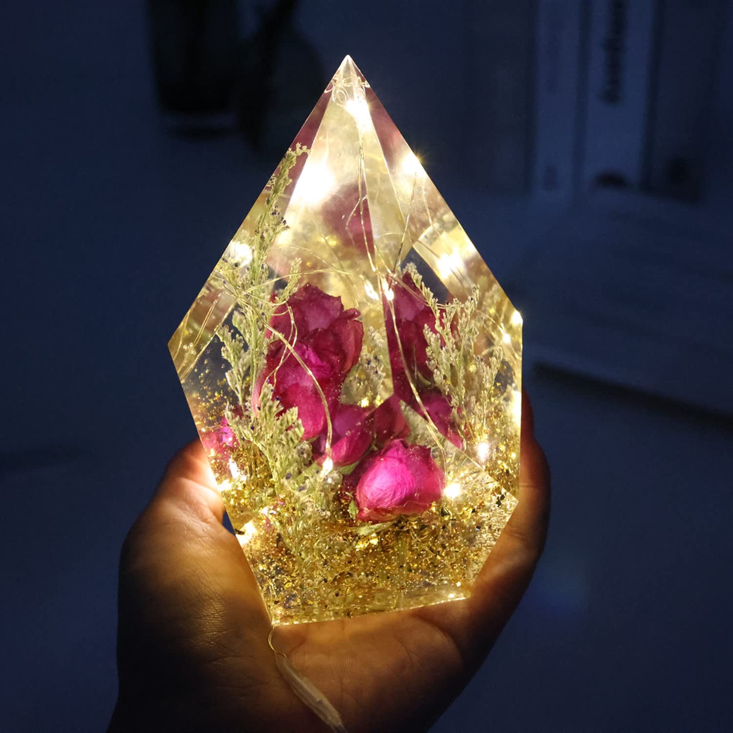 Faceted Ring Cone Silicone Molds for Resin Jewelry Making - Diamond Shaped Epoxy Casting Molds for DIY Ring Stands, Jewelry Displays & Home Decor (Set of 3) - Perfect for Crafting Unique Rings, Pendants & Decorative Pieces