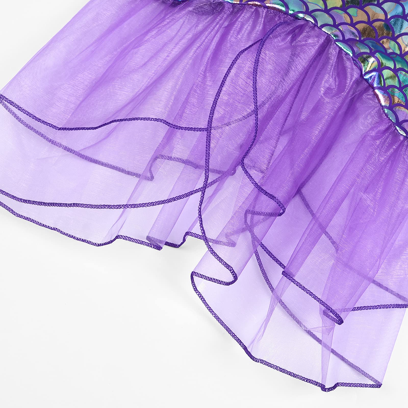 **Sparkly Mermaid Princess Dress for Girls - Sequin Costume with Accessories | Kids Birthday Party, Halloween Cosplay, Dress-Up Play**