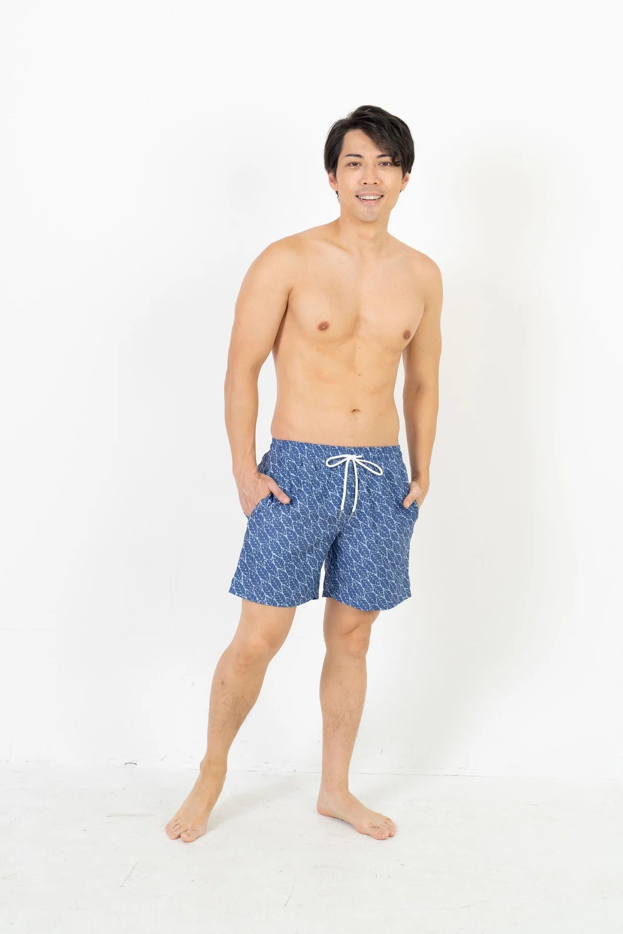 Southport Men's Quick-Dry Swim Trunks - UPF 50+ Sun Protection, Comfortable Beach Shorts for Swimming, Surfing & Vacation - Blue Canopy Design