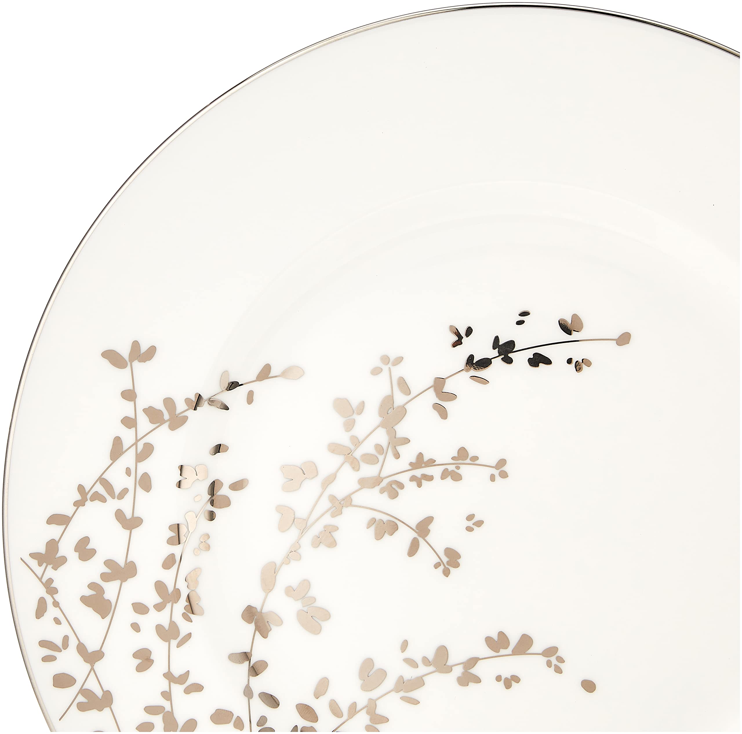 Kate Spade Gardner Street Platinum 20-Piece Dinnerware Set - White Porcelain Tableware for 4 People (18.65 LB) - Elegant Dinner Plates, Salad Plates, Bowls & Mugs - Perfect for Formal Dining, Wedding Registry & Holiday Entertaining