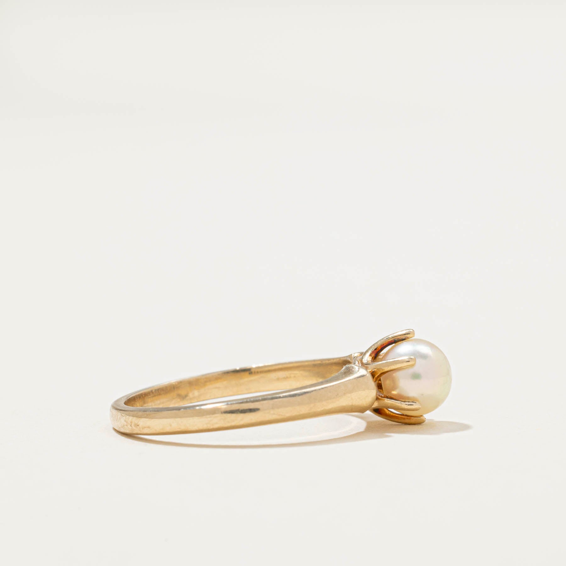 Solitaire Pearl Ring for Women - 14K Gold Plated, Size 6 | Elegant Pearl Jewelry for Engagement, Wedding, Anniversary & Special Occasions