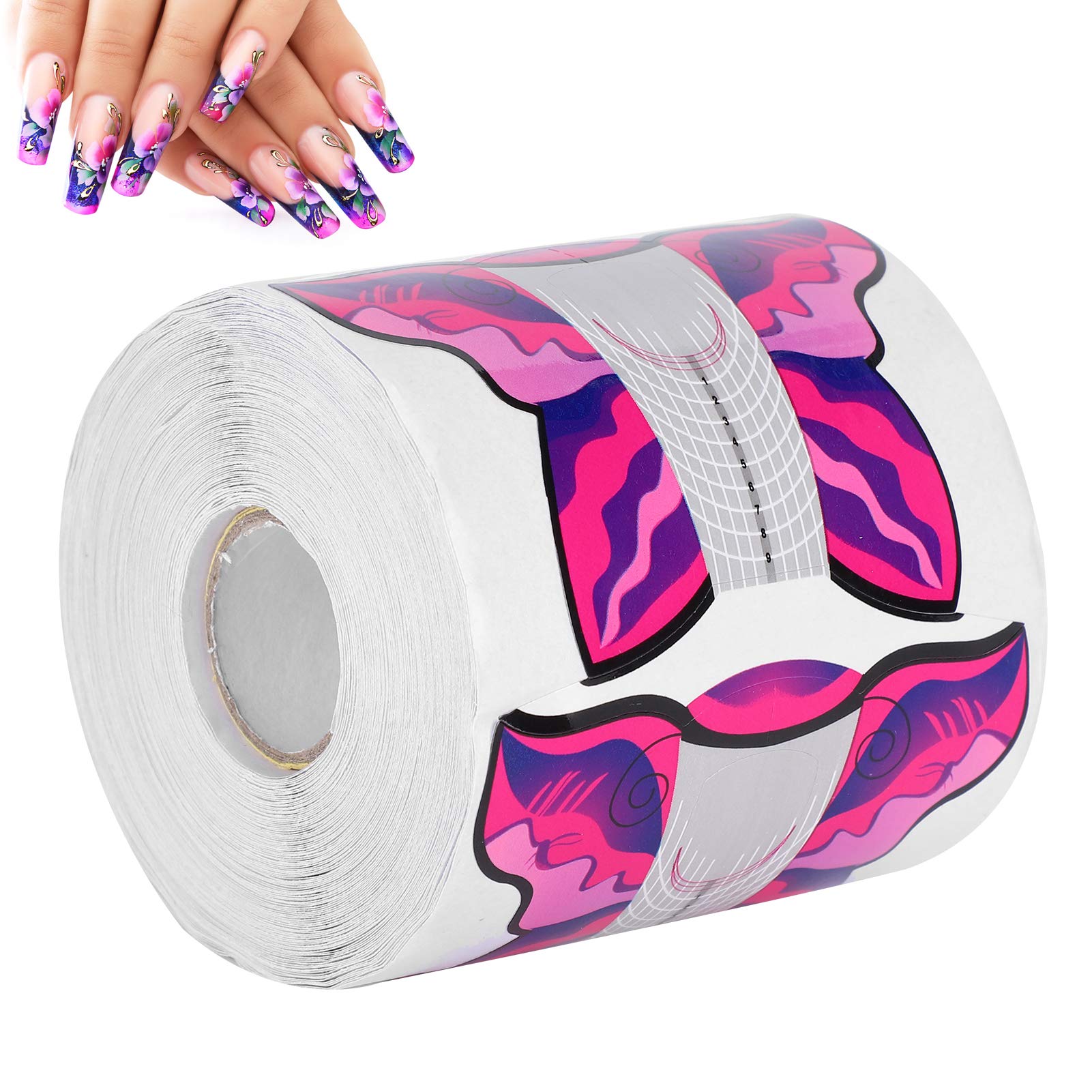300pcs Butterfly Nail Extension Stickers - Pointed Nail Forms for Sculpting & Extensions | Works with UV Acrylic, Poly Gel & Manicure Products | Perfect for Salon & DIY Nail Art at Home
