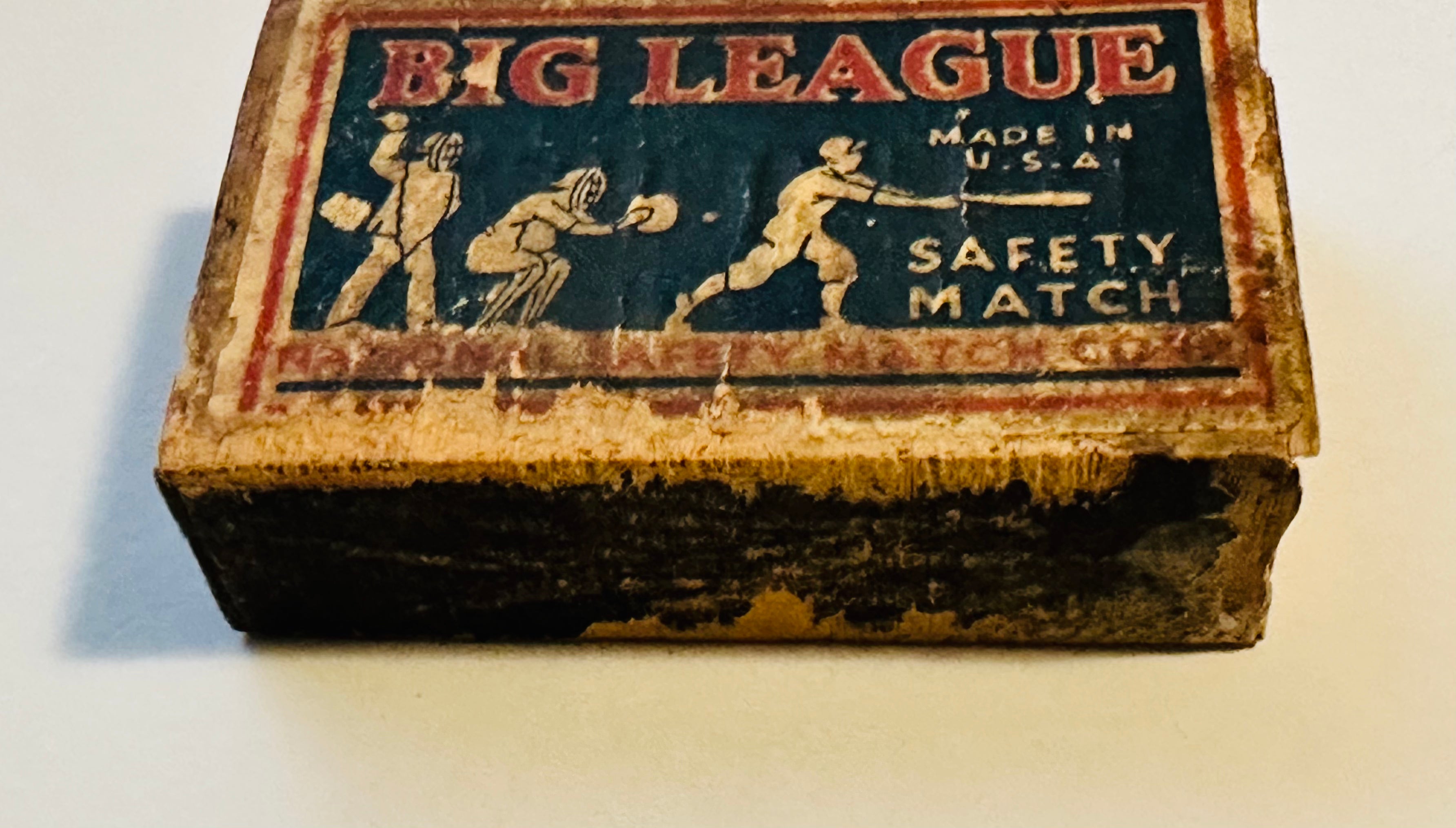 Vintage 1910-1916 Rare Empty Baseball Matchbox - Collectible Antique Sports Memorabilia for Display & Home Decor