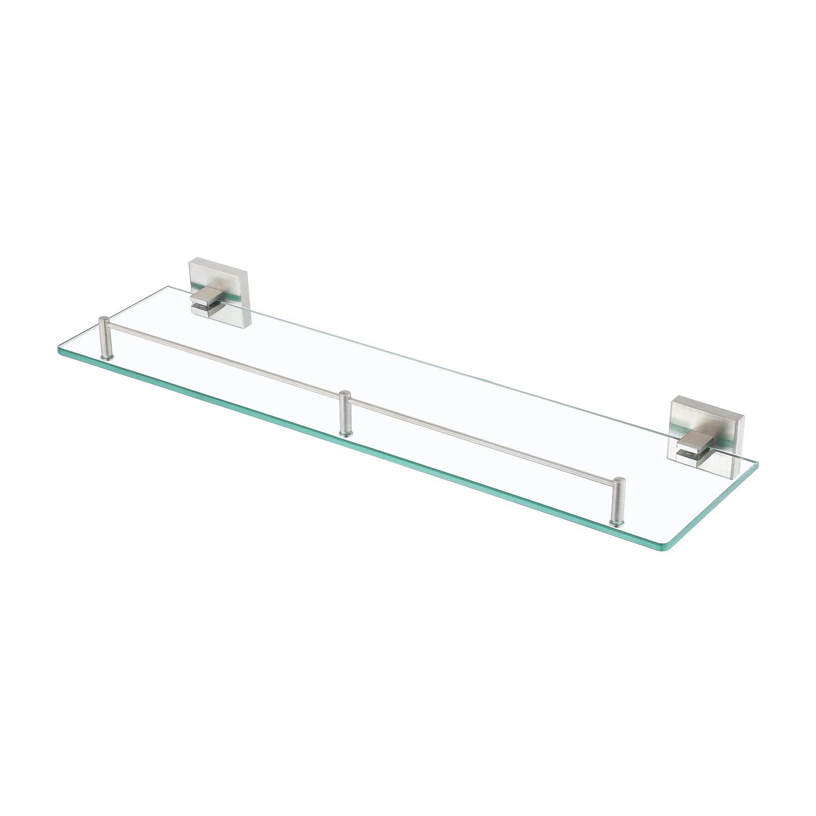 KES 1-Tier Rustproof Stainless Steel Bathroom Glass Shelf & Caddy - Wall Mount Brushed Finish Bathroom Storage Basket A2420A-2 | Perfect for Shower Organization, Spa Decor & Small Space Bathroom Storage