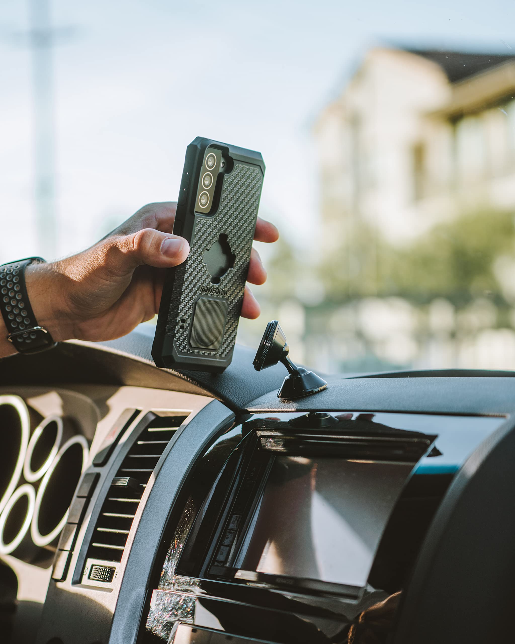 Rokform Galaxy S22 Plus 5G Rugged Case with Swivel Dash Phone Mount - Durable Protection & Secure Car, Truck, Van Mounting Solution for On-the-Go Professionals