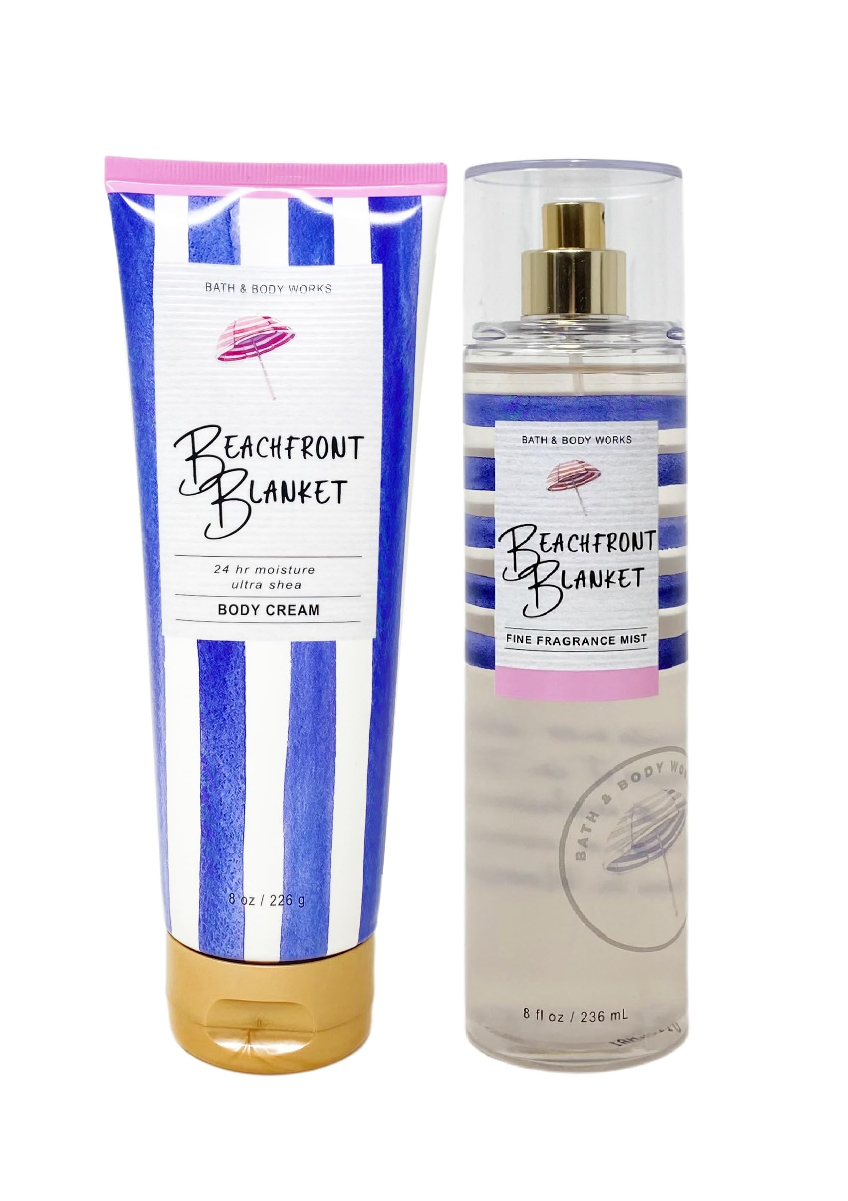 Bath & Body Works Beachfront Blanket Duo Gift Set - Fragrance Mist & Body Cream for Women | Beach Day Essentials, Summer Vacation Must-Have, Relaxing Spa Gift
