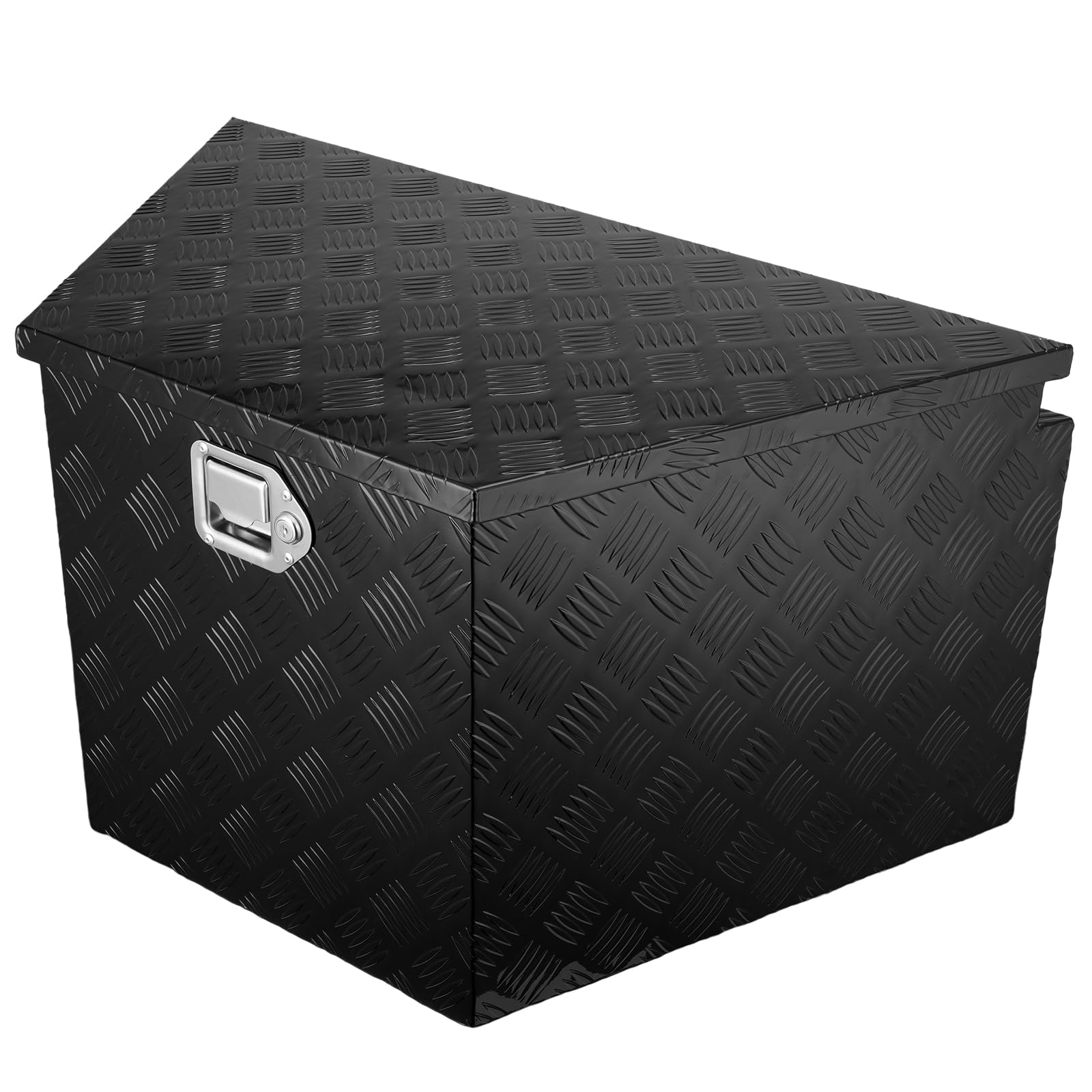 VEVOR Aluminum Alloy Diamond Plate Trailer Tongue Tool Box - Heavy Duty Lockable Storage Chest (33