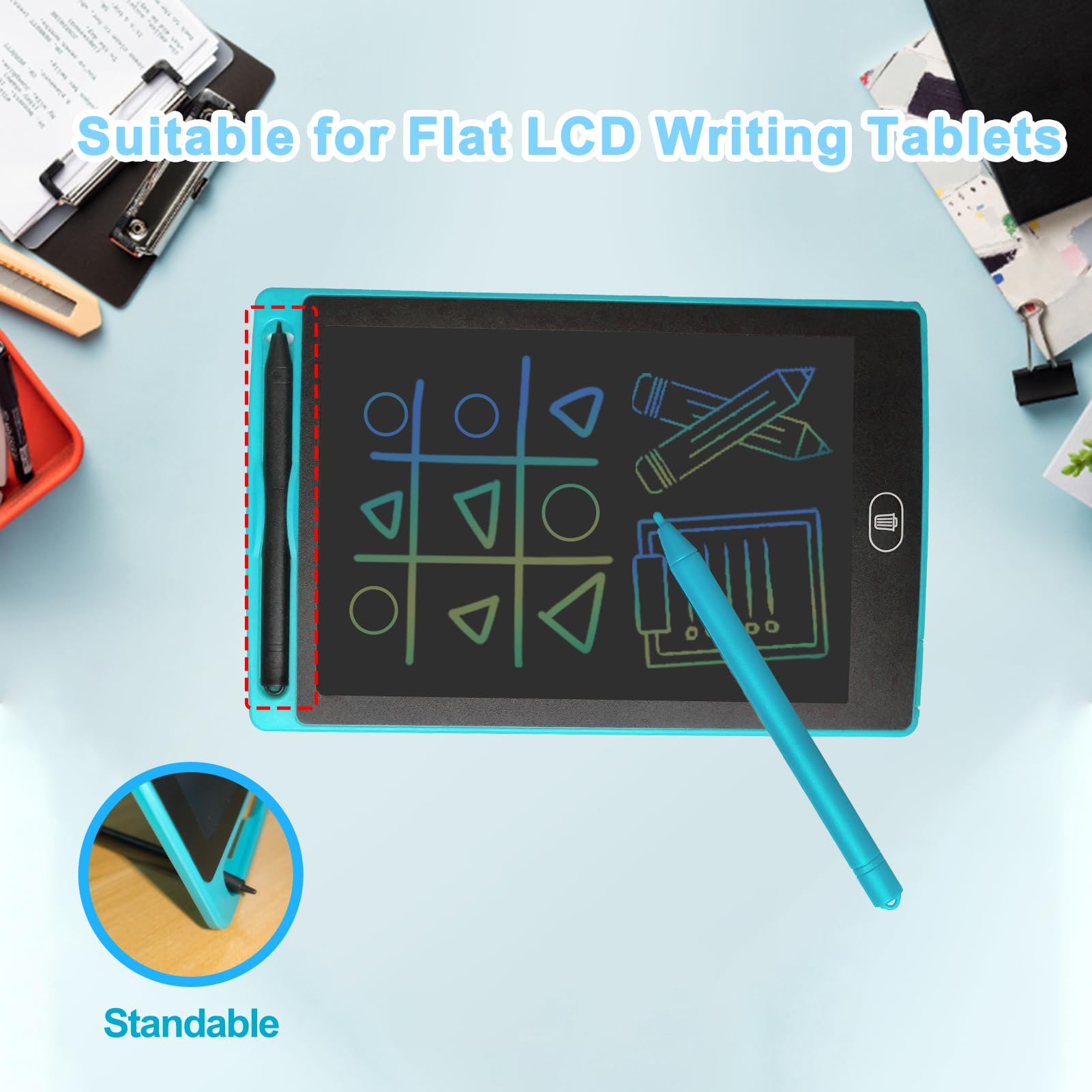 6-Pack Kids Stylus Pen for LCD Writing Tablets - Boogie Board Compatible, Drawing & Learning Fun